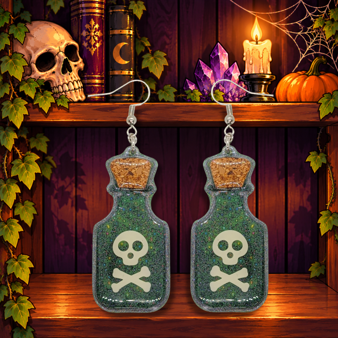 Toxic Tonic (Potion Bottle Earrings)