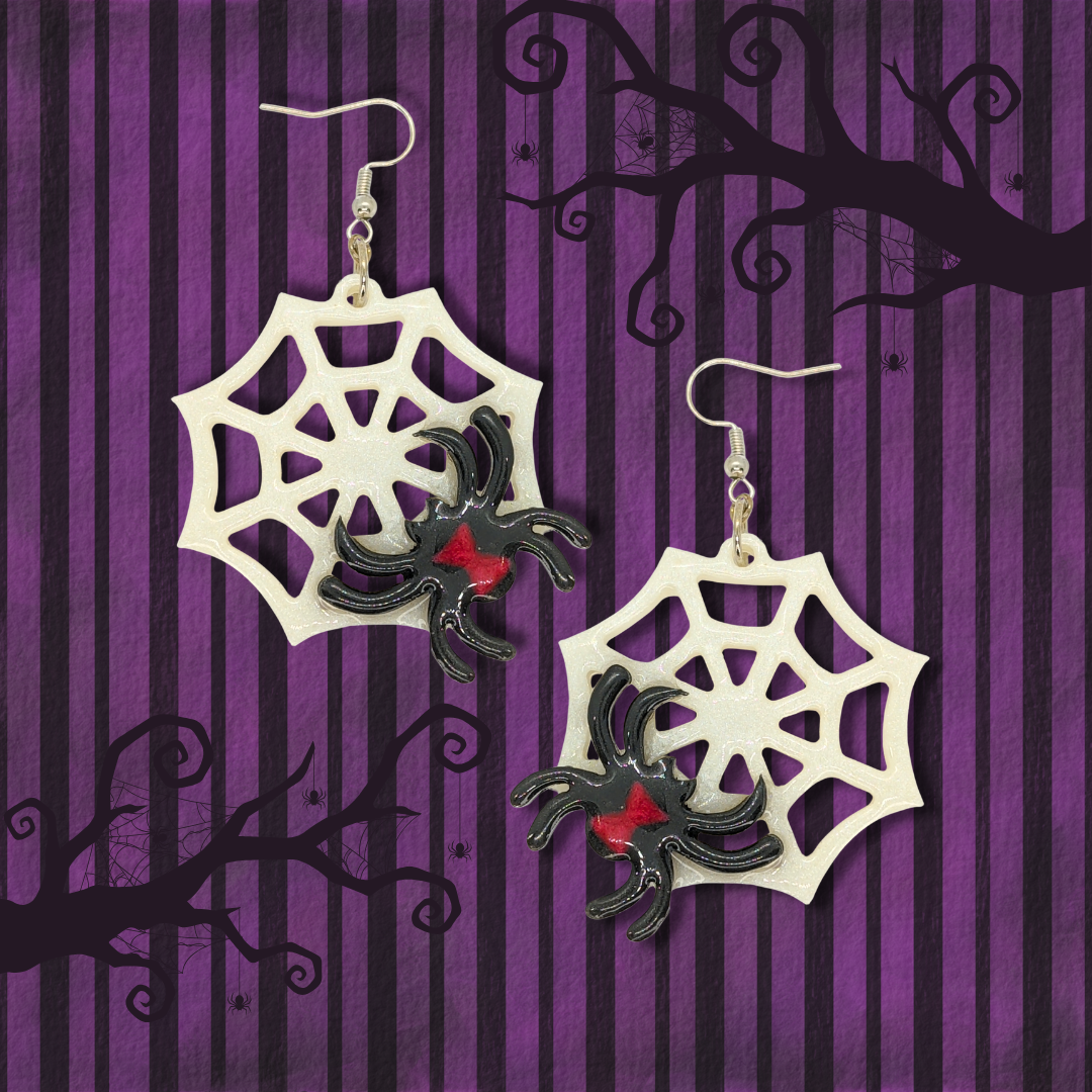 Fatal Attraction (Spider and Web Earrings)