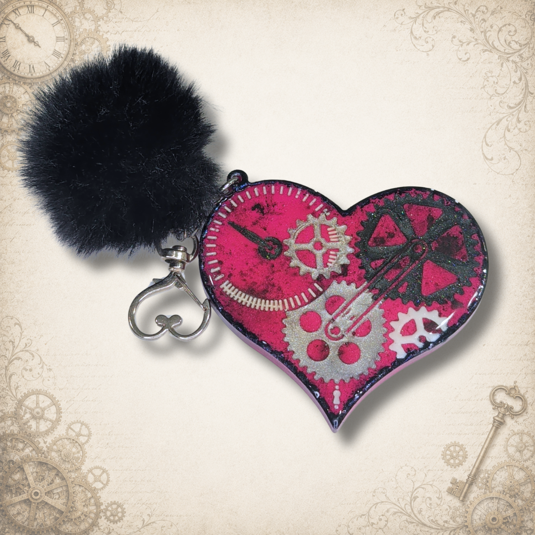 Tick-Tock Temptation Steampunk Heart Keychain