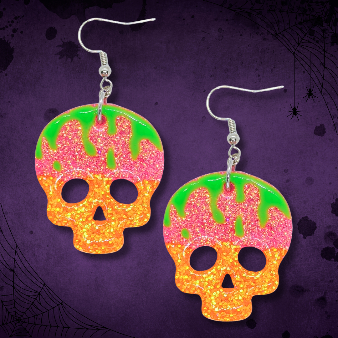 Radioactive Remains (Skull Earrings)
