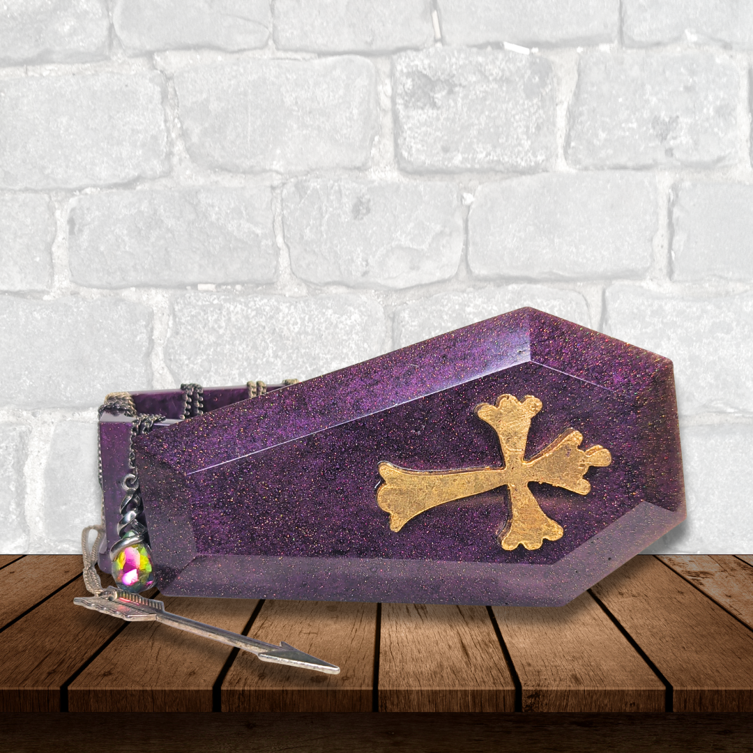 Amethyst Mourning Coffin Box