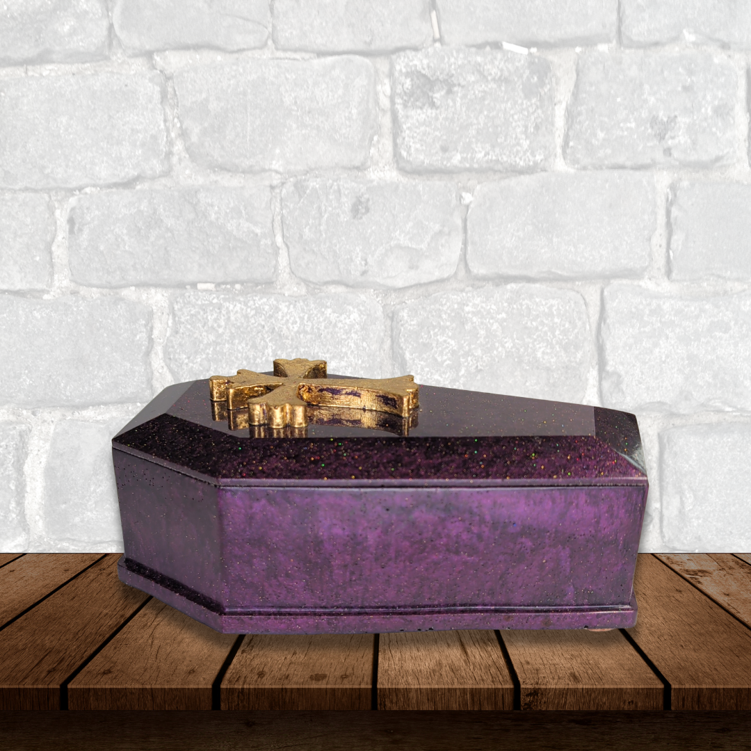 Amethyst Mourning Coffin Box