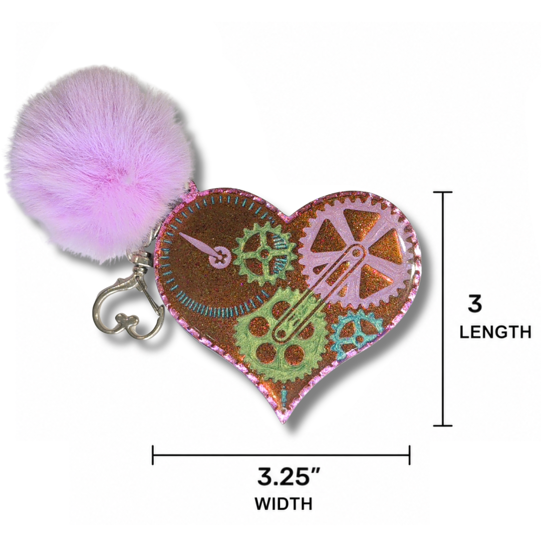 Winding Whimsy Steampunk Heart Keychain
