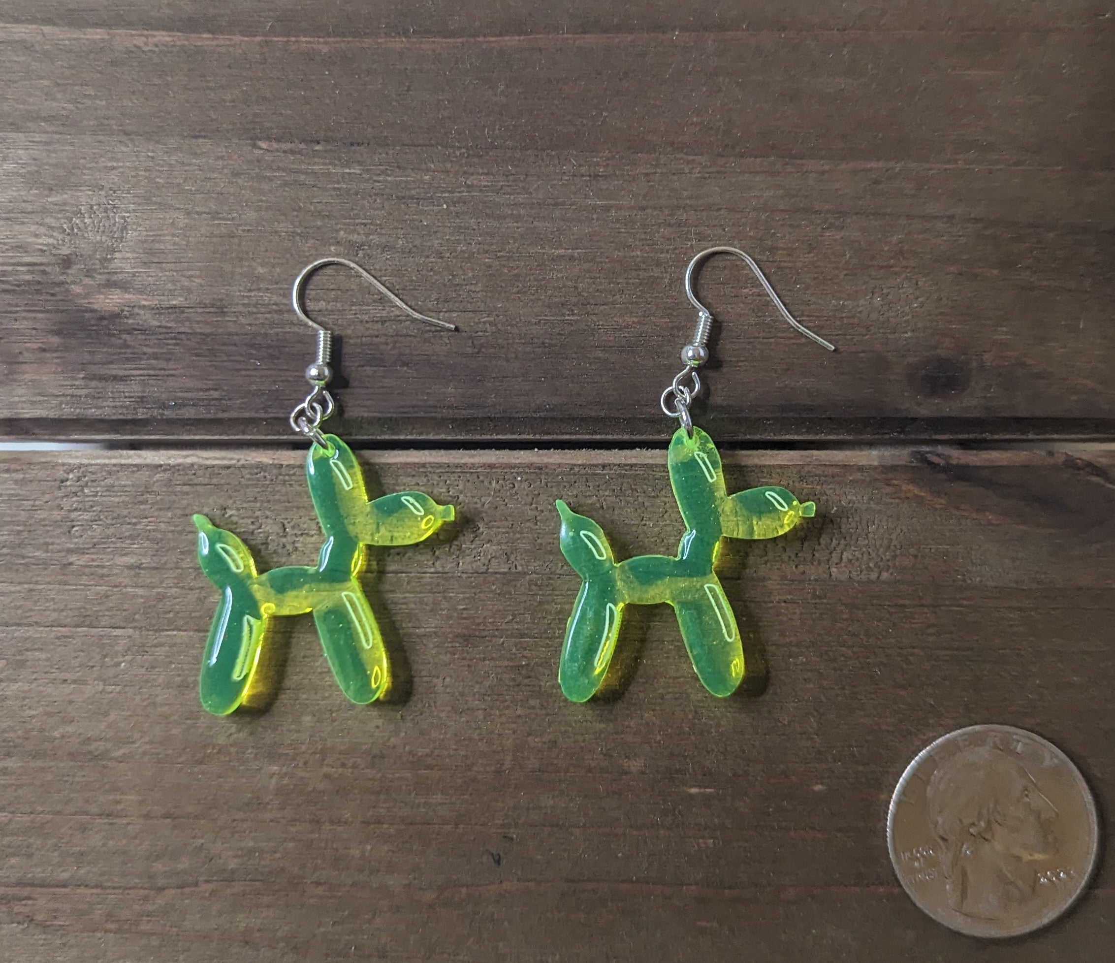 Transparent Balloon Dog Acrylic Earrings