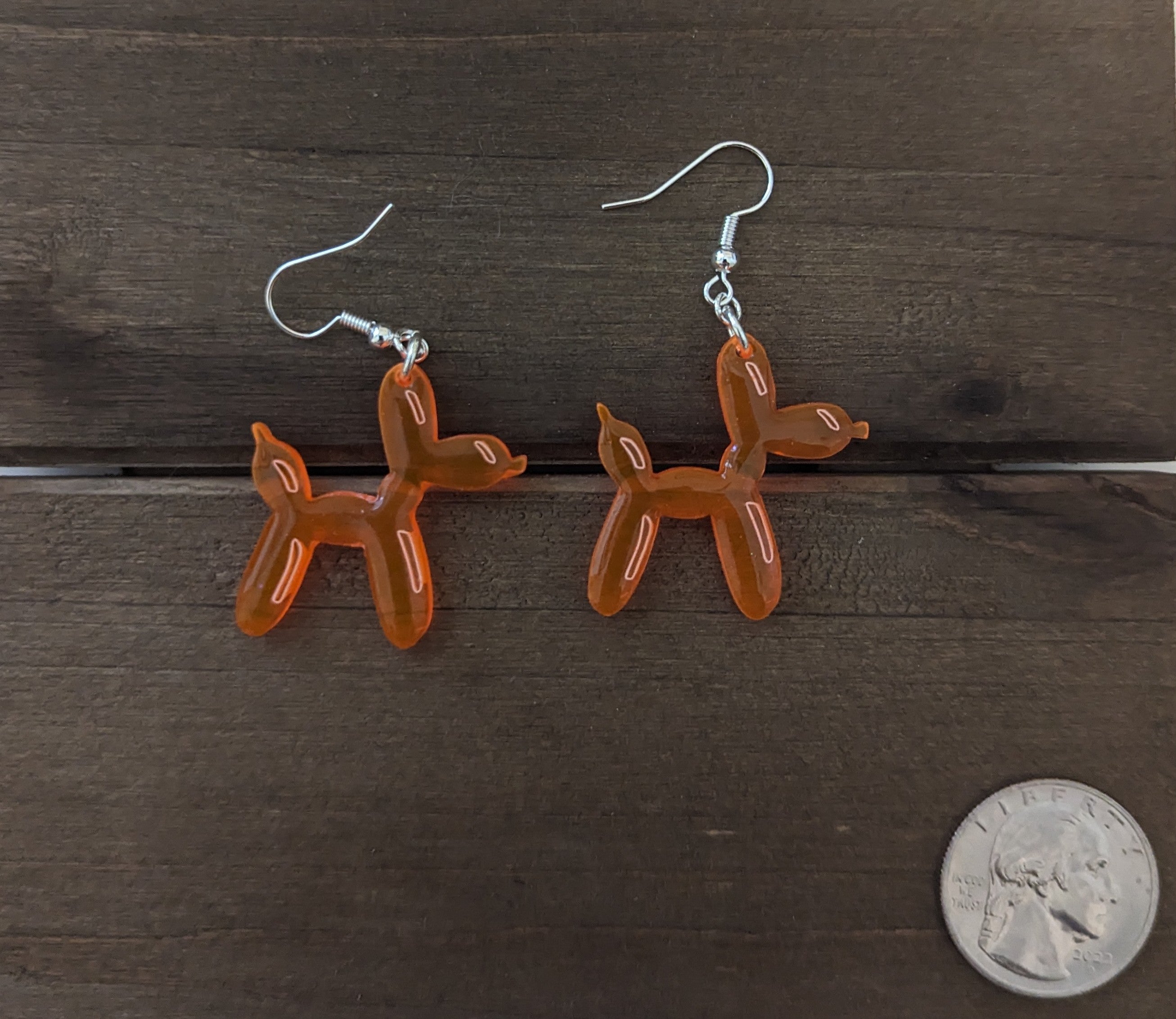 Transparent Balloon Dog Acrylic Earrings