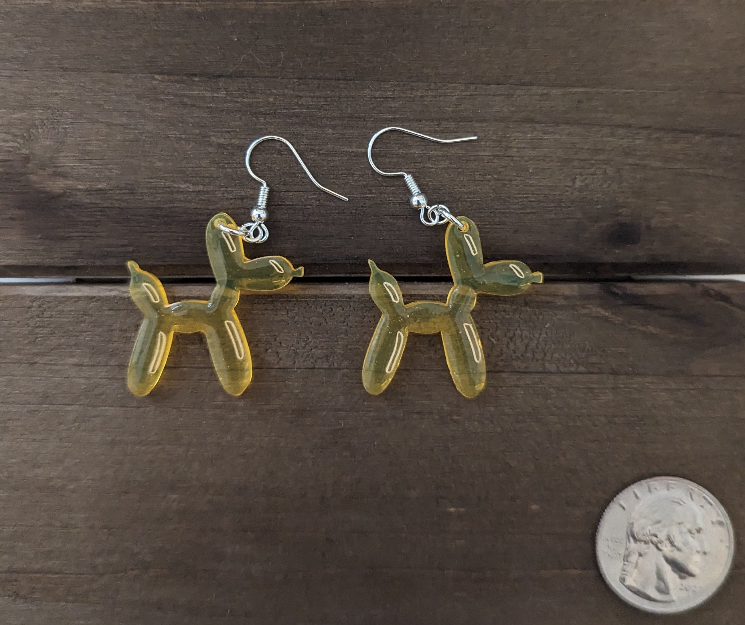 Transparent Balloon Dog Acrylic Earrings