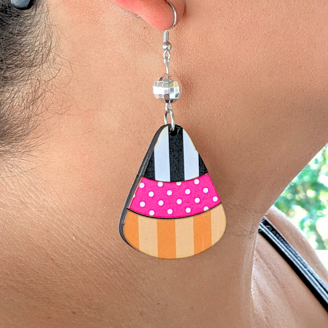 Hey Boo! Colorful Candy Corn Earrings
