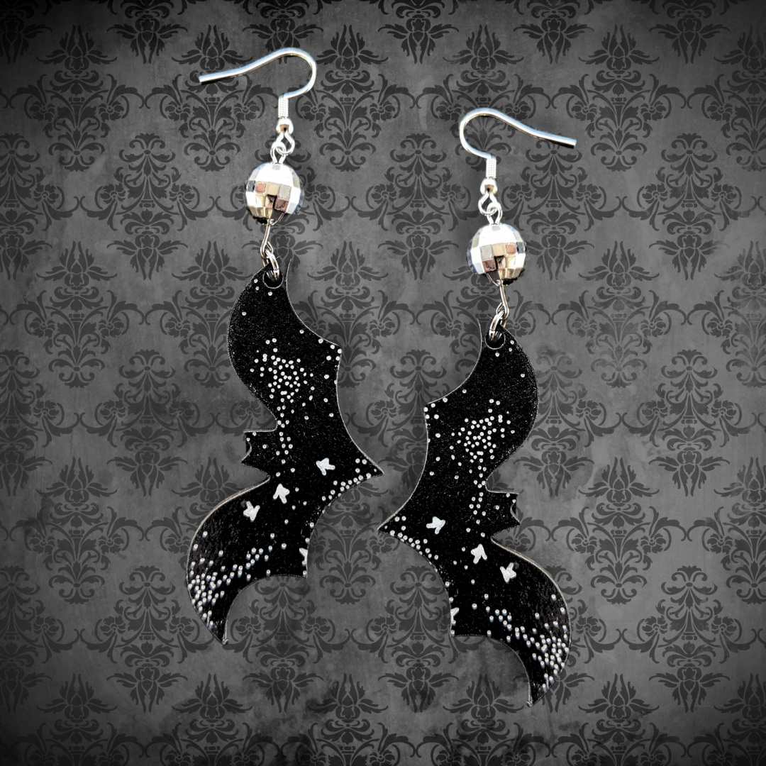 Hey Boo! Stars Bats Earrings