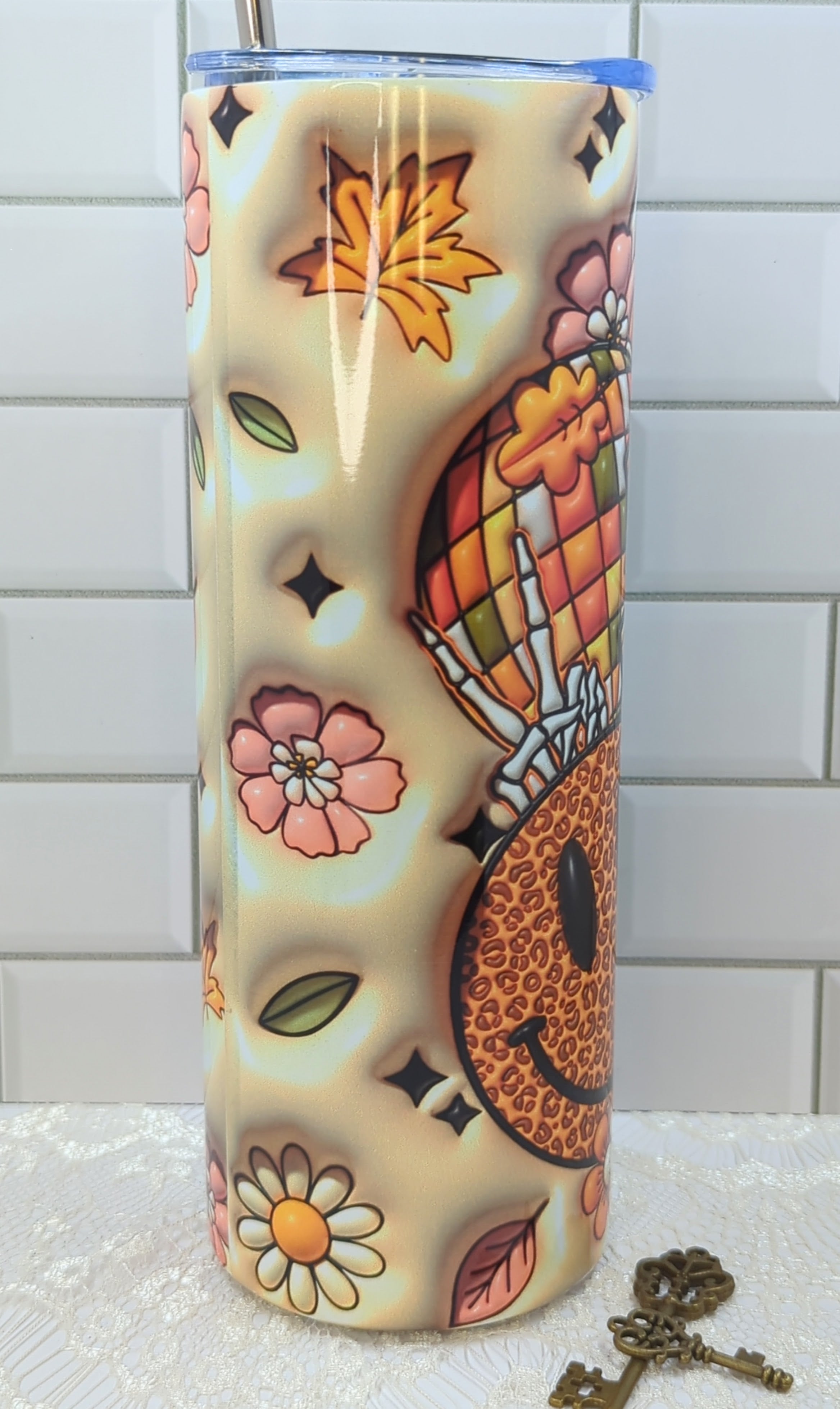 20 oz Puffy and Groovy Autumn Sublimation Tumbler