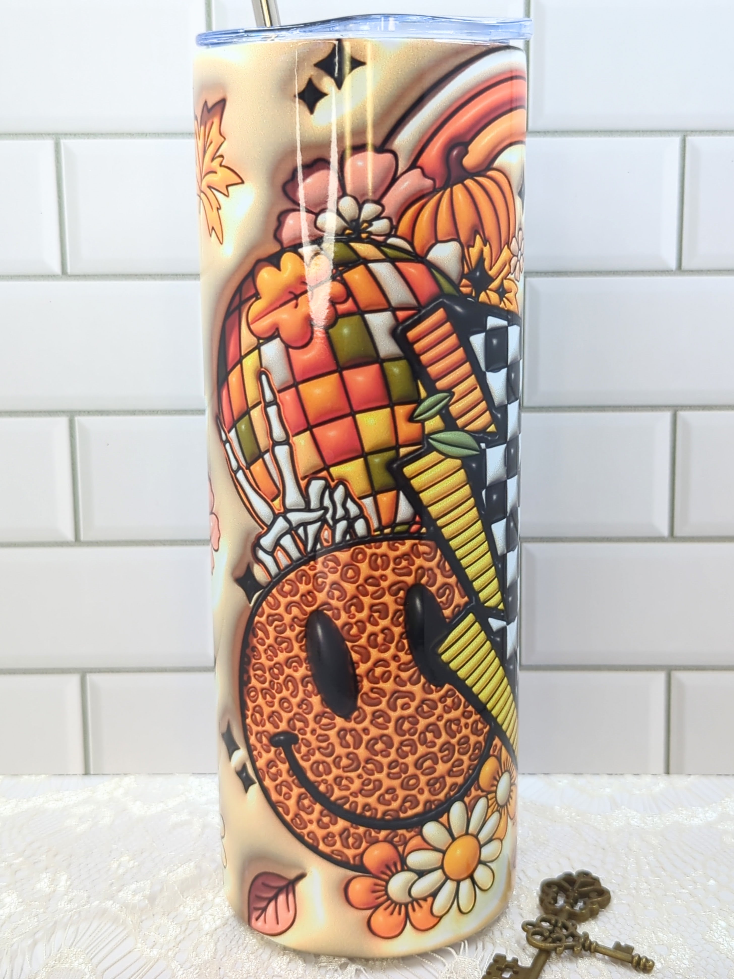 20 oz Puffy and Groovy Autumn Sublimation Tumbler