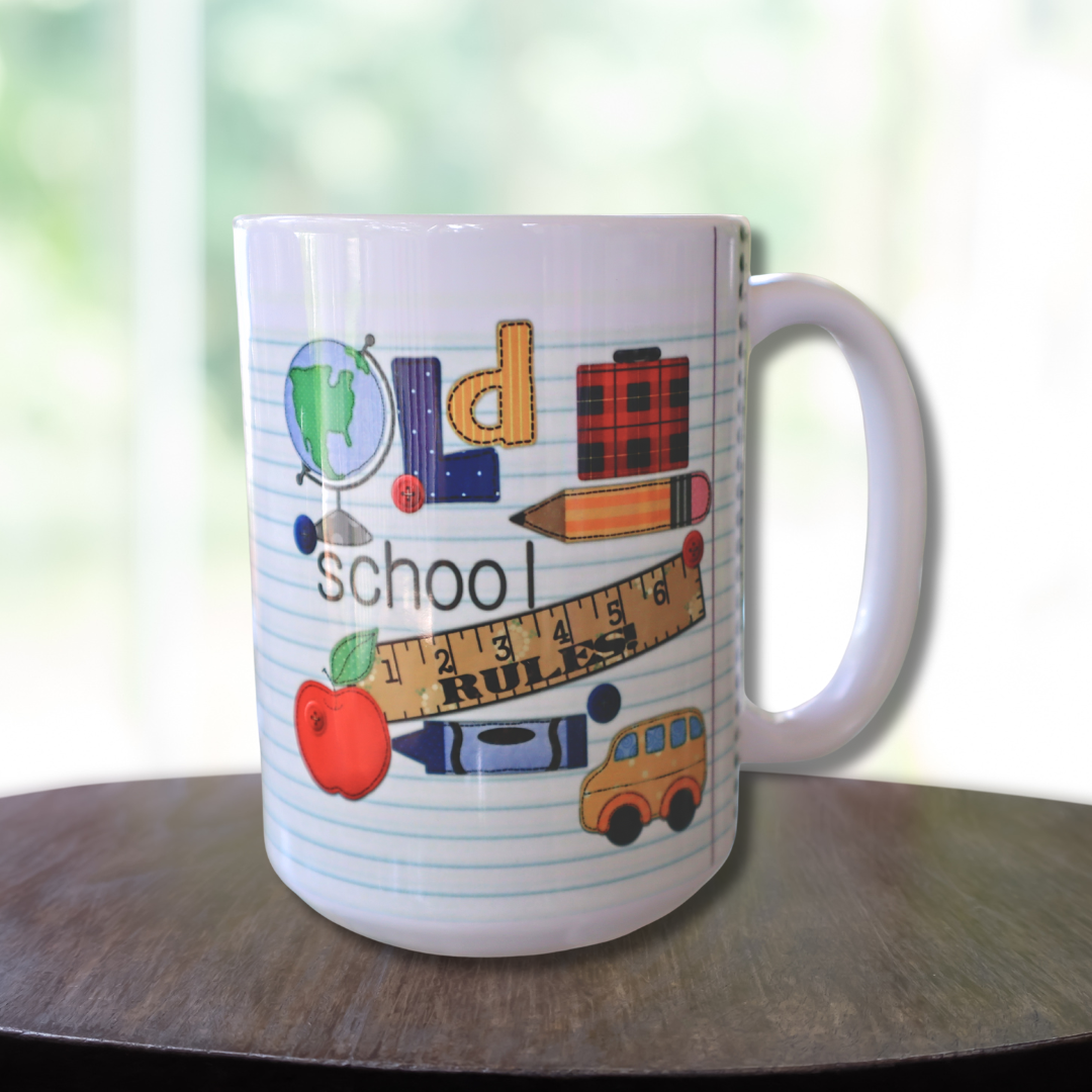 15oz Old School Rules Coffee Mug