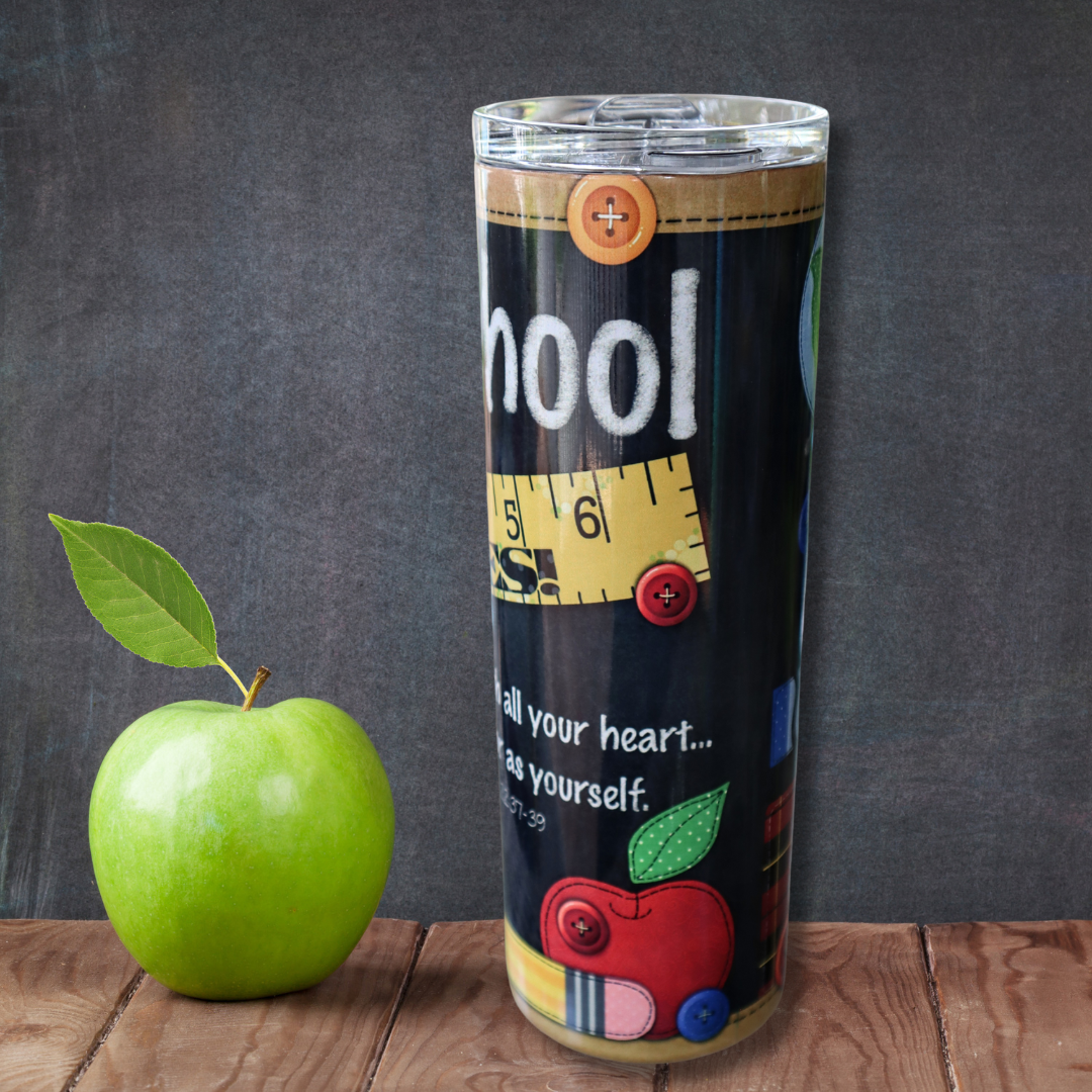 20 oz Old School Rules Scriptures Tumbler