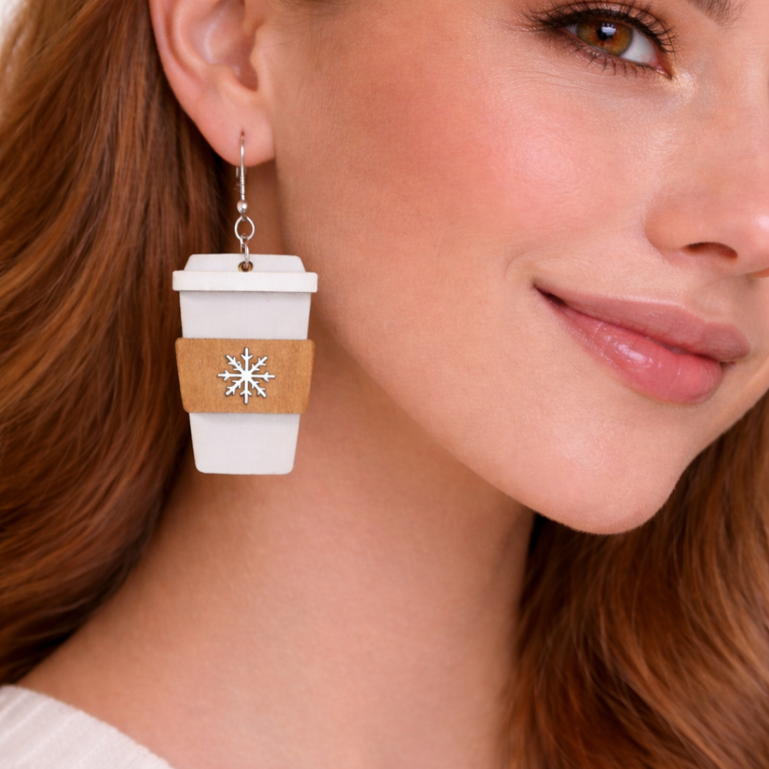 Snow Day Latte Earrings (Cozy Christmas)