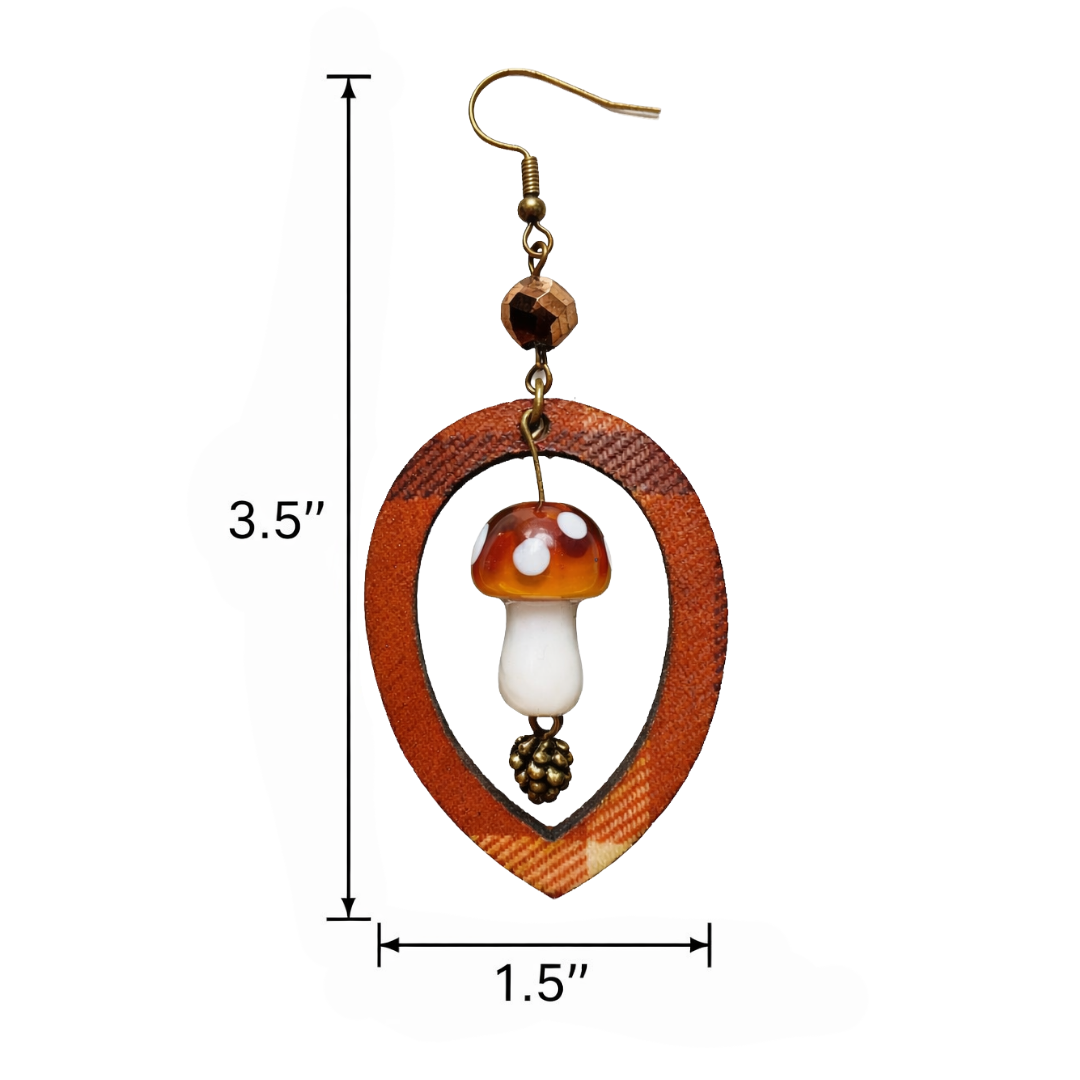 Autumn Woods Flannel Teardrop Earrings