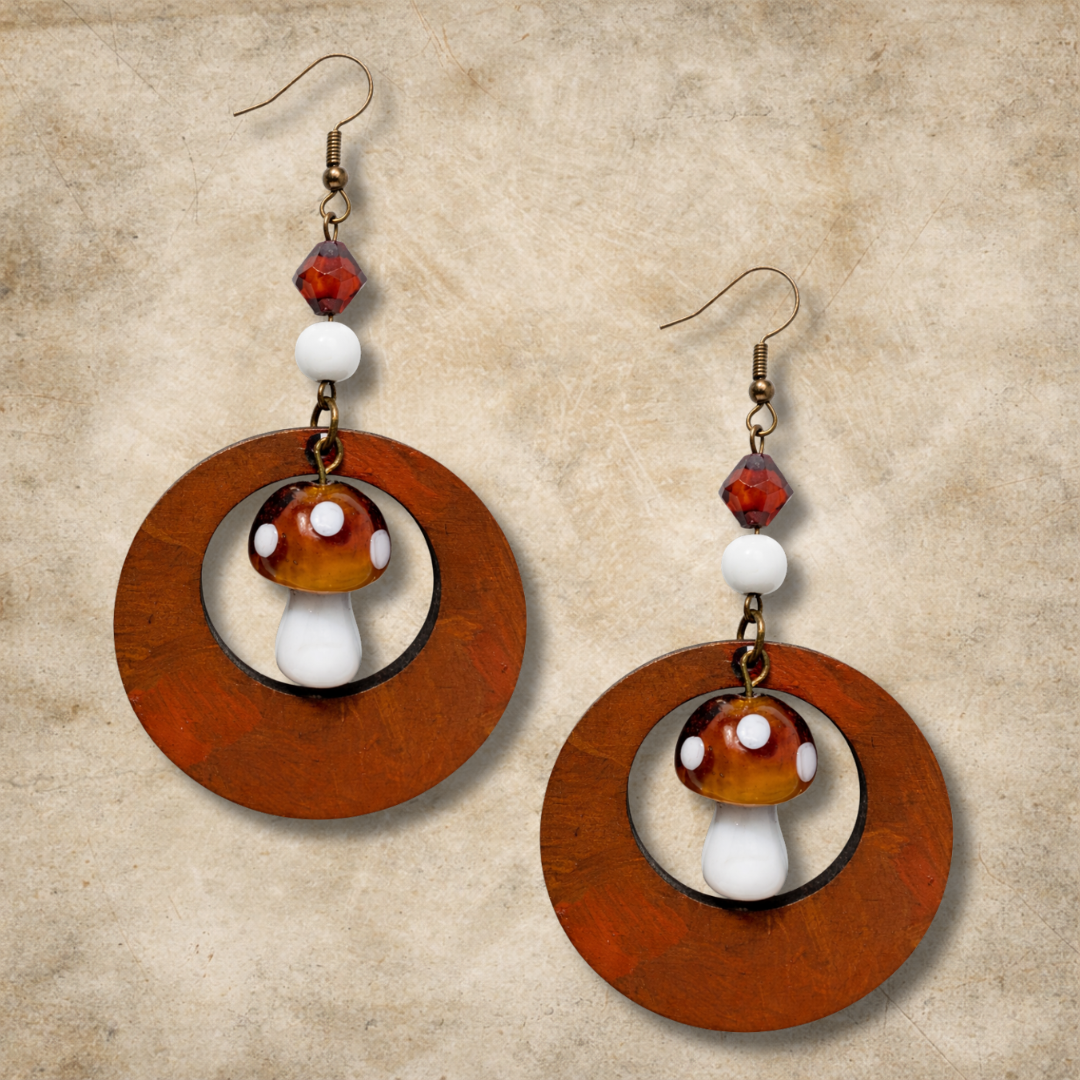 Autumn Woods Rust Orange Hoop Earrings