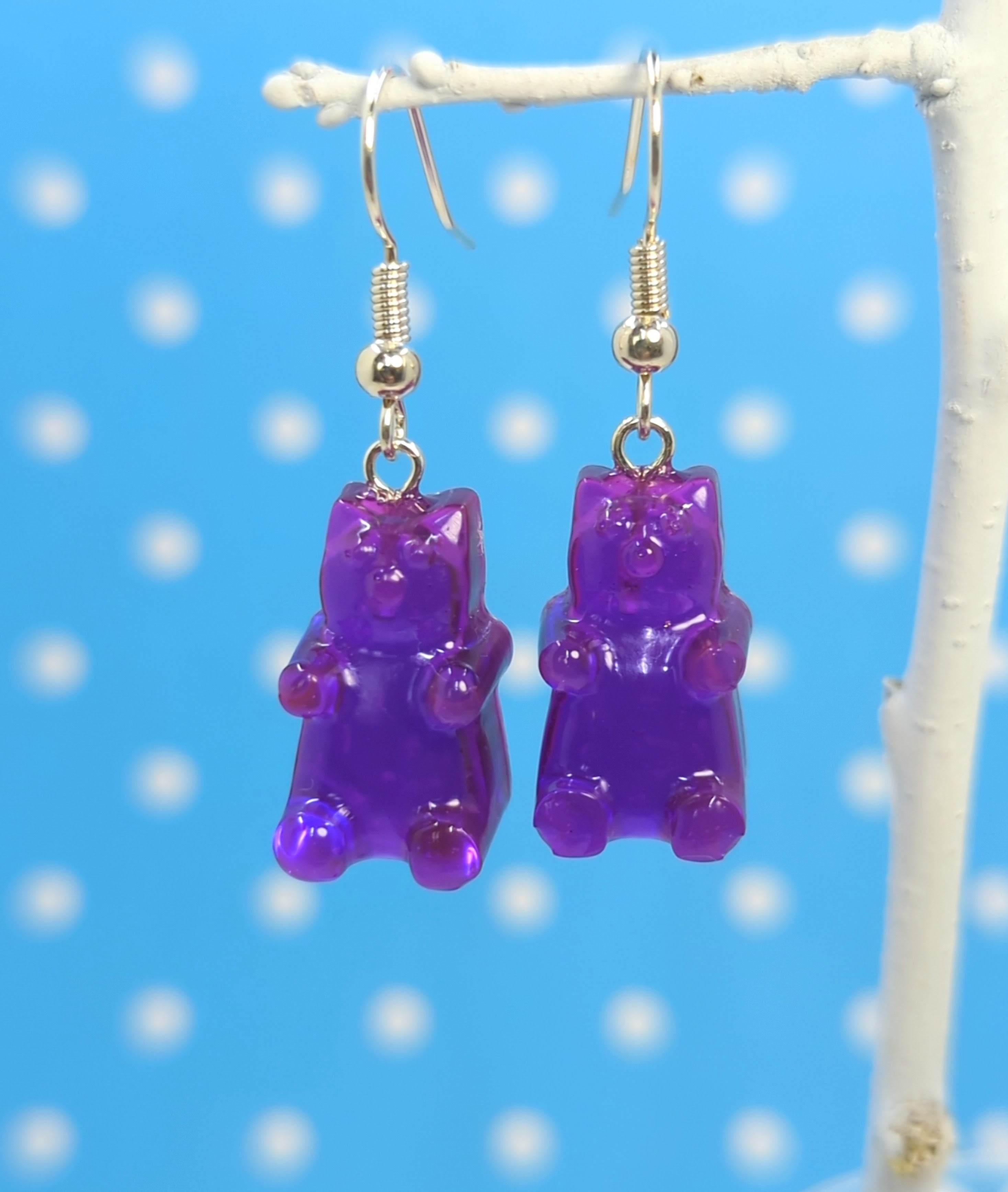 Gummy Bear Dangle Resin Earrings