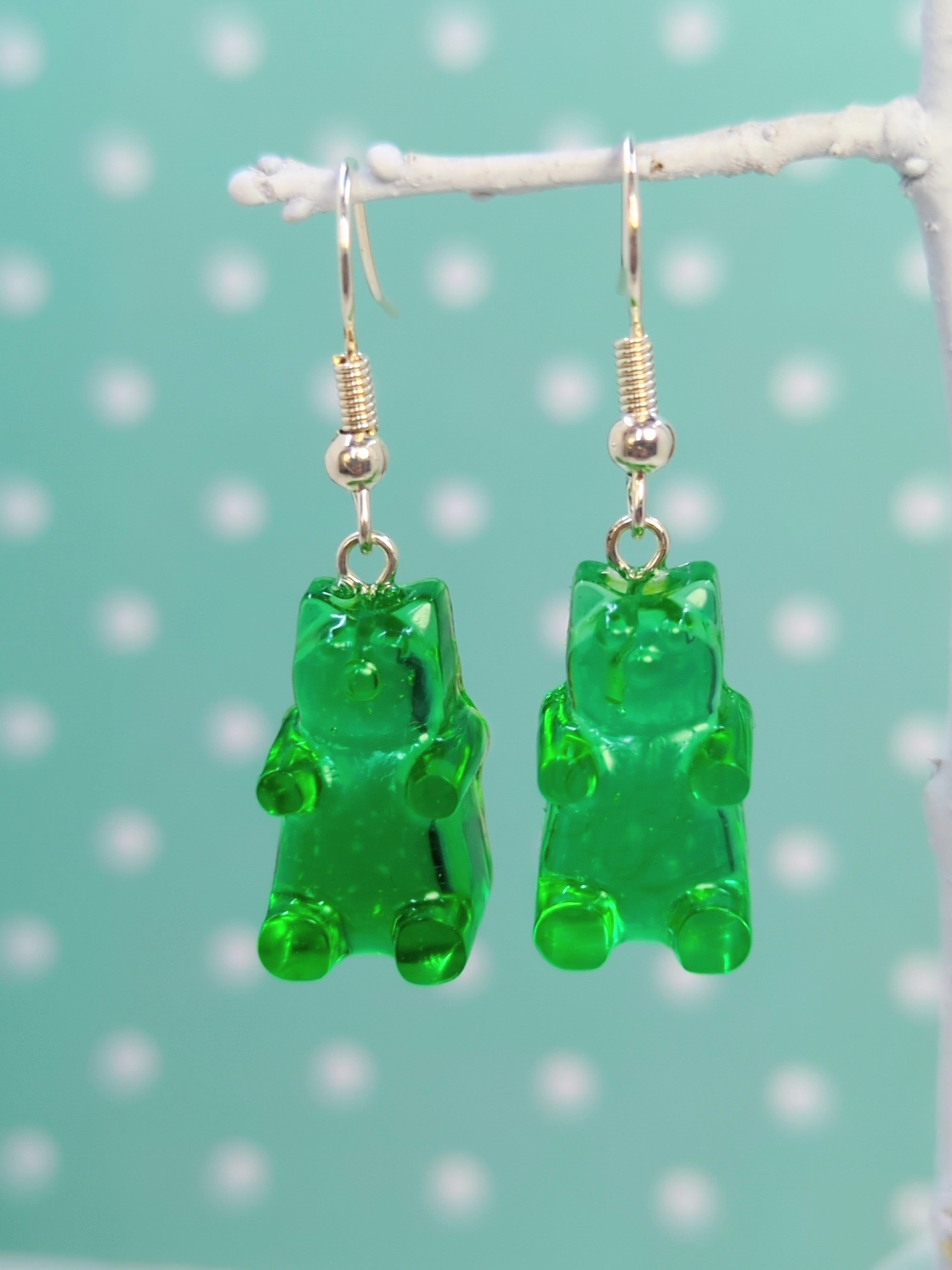 Gummy Bear Dangle Resin Earrings