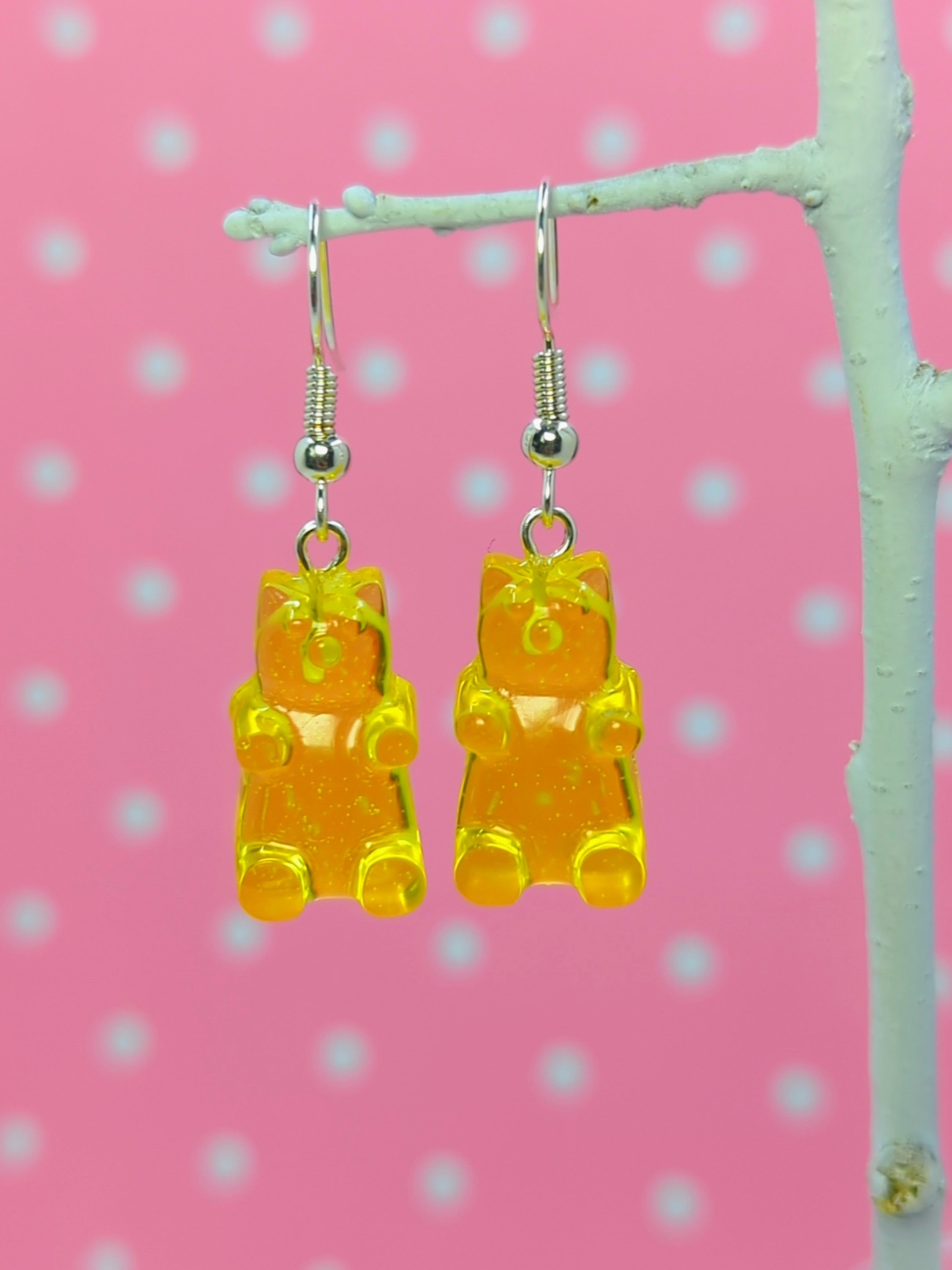Gummy Bear Dangle Resin Earrings