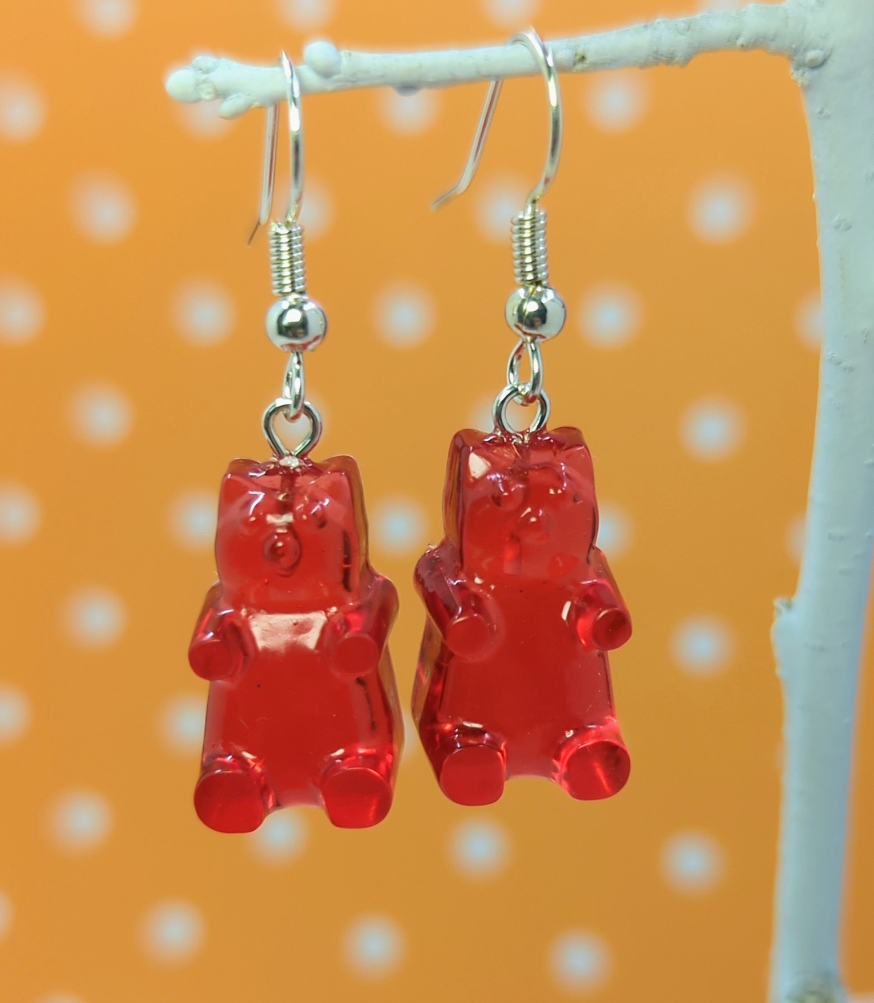 Gummy Bear Dangle Resin Earrings
