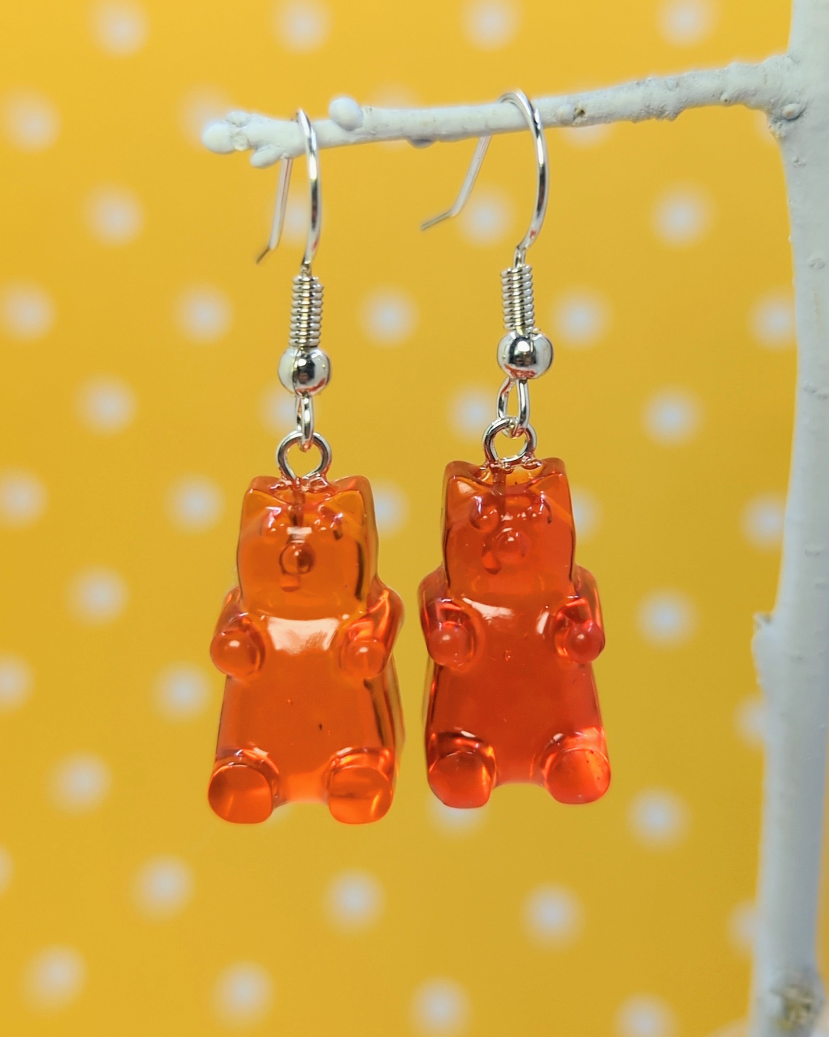 Gummy Bear Dangle Resin Earrings