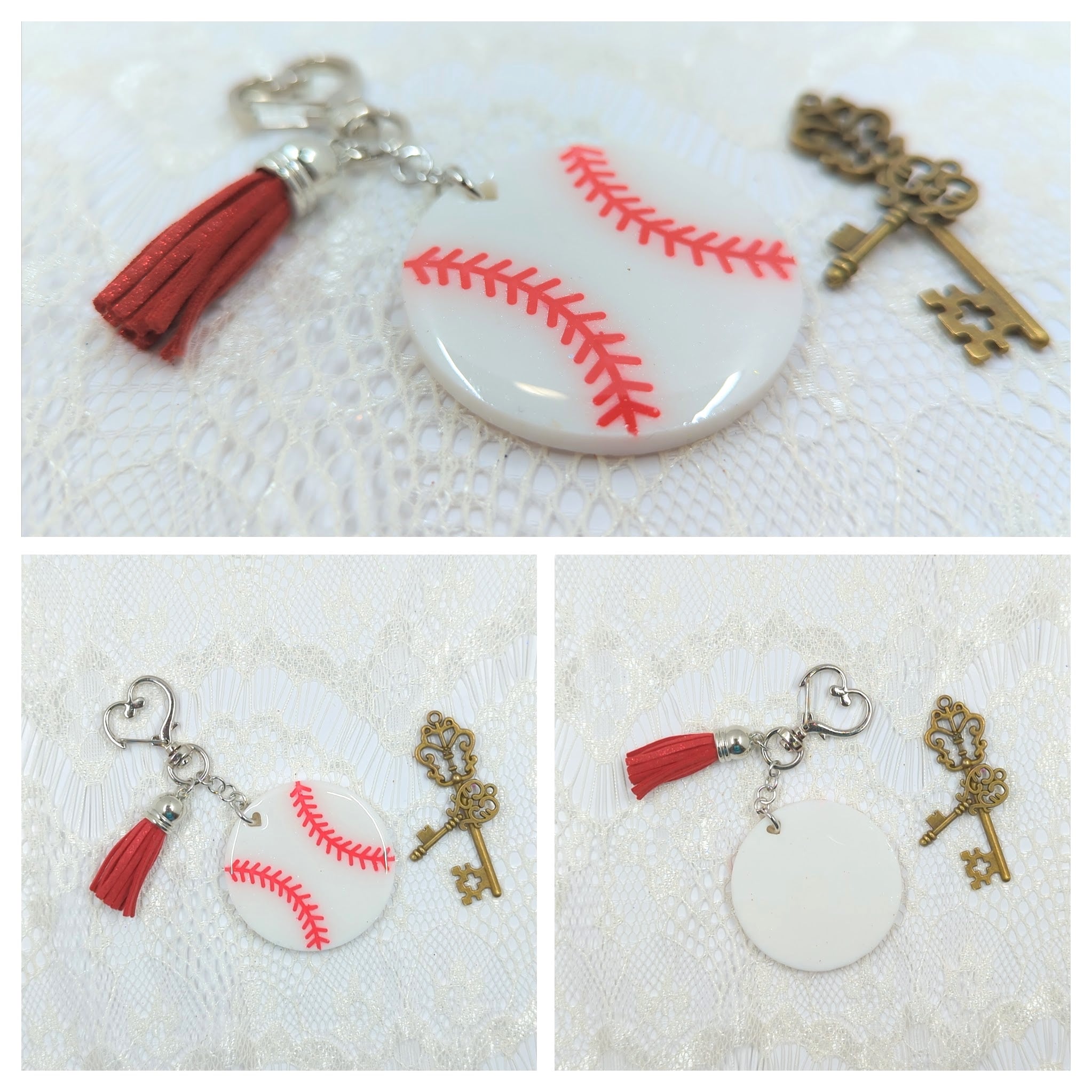Baseball Resin Keychain