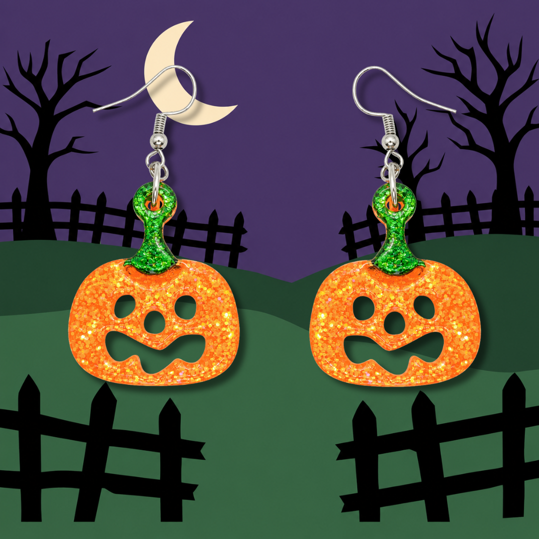 Carved Cutie (Jack-O-Lantern Earrings)
