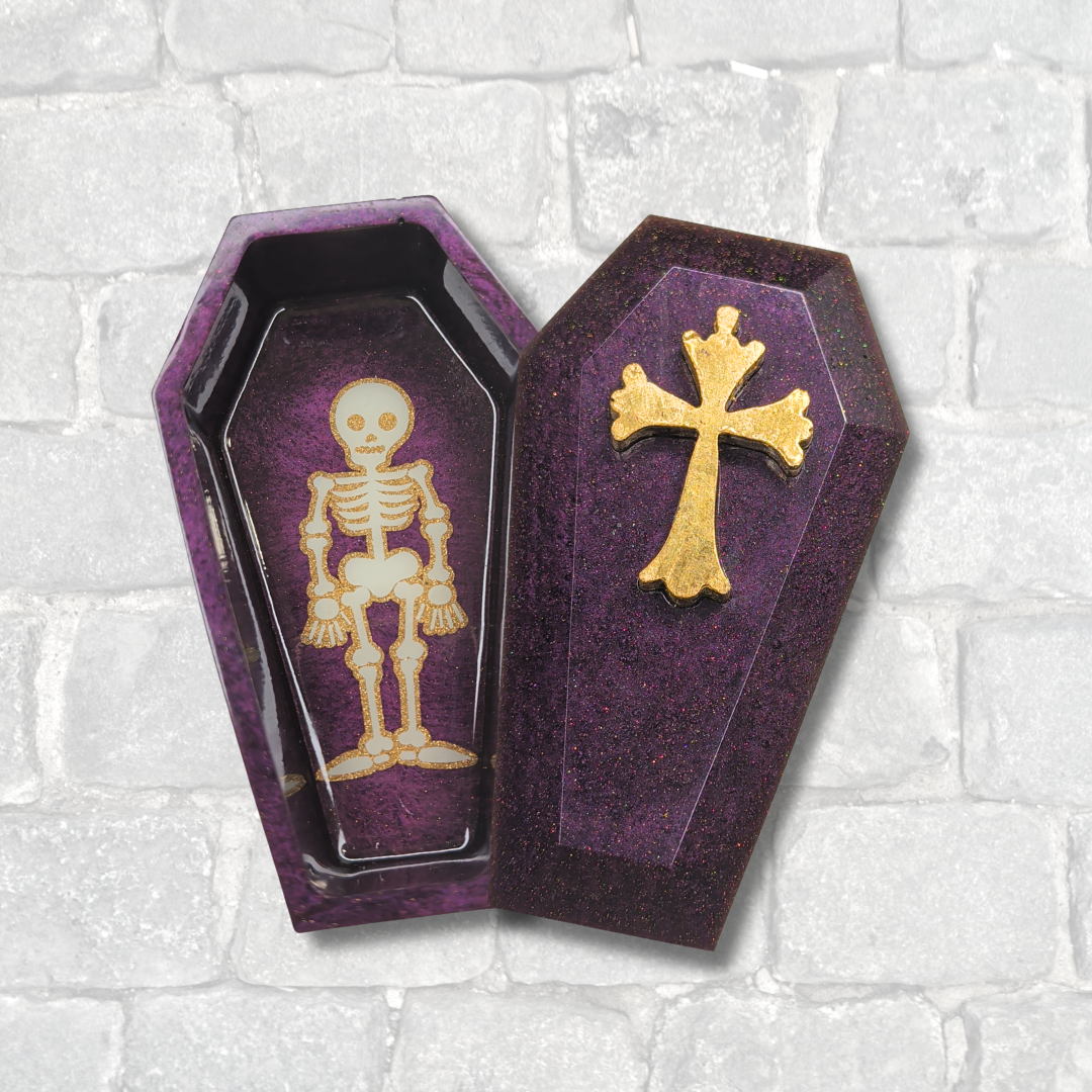 Amethyst Mourning Coffin Box