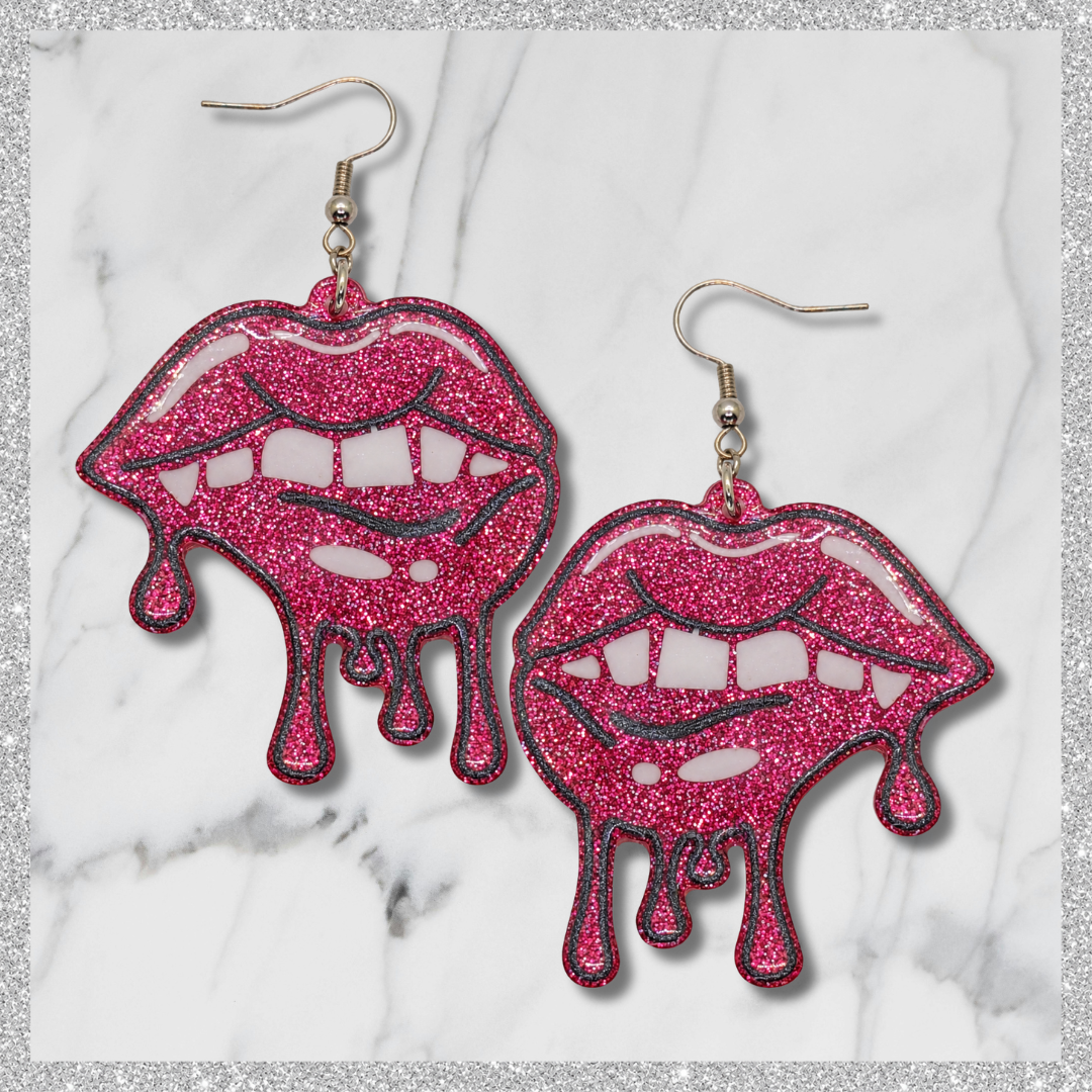 Gloss Boss (Dripping Lips Earrings)