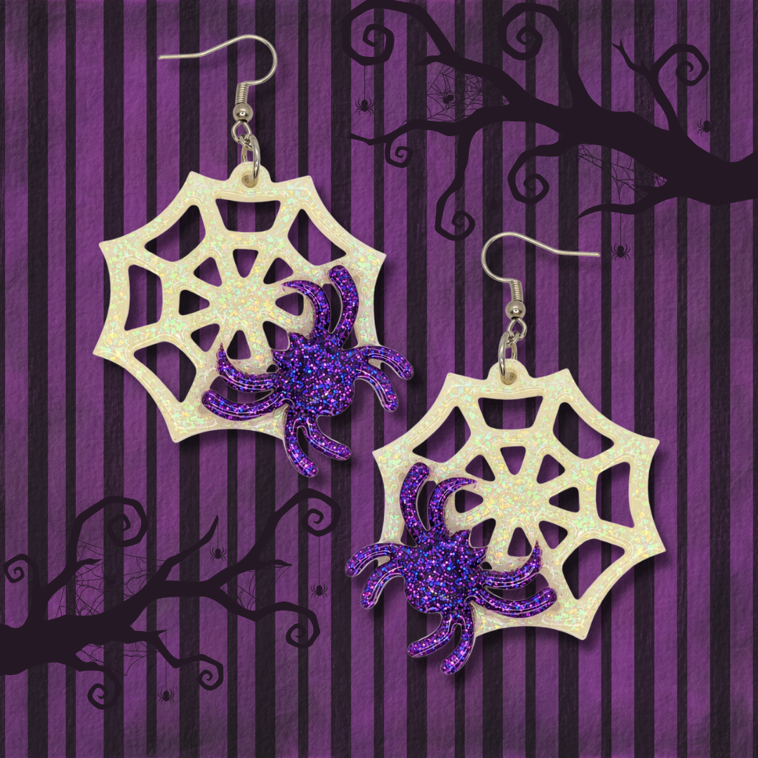 Tangled Spell (Spider and Web Earrings)