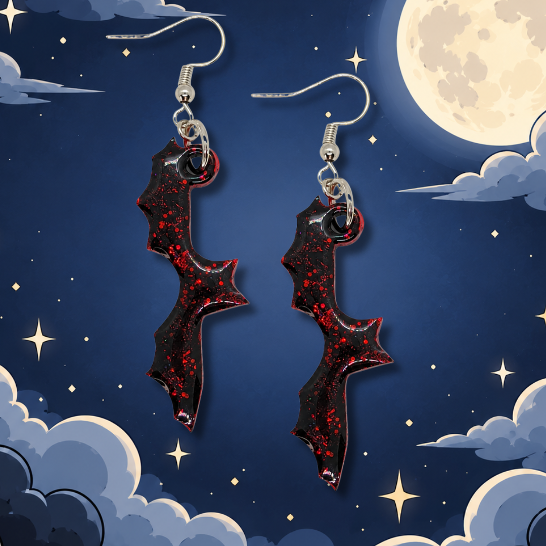 Scarlet Shadows (Bat Earrings)