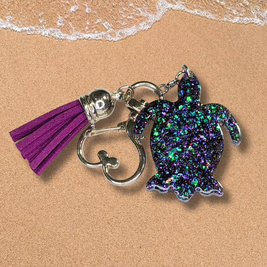 Cosmic Confetti Cove (Small Turtle Keychain)