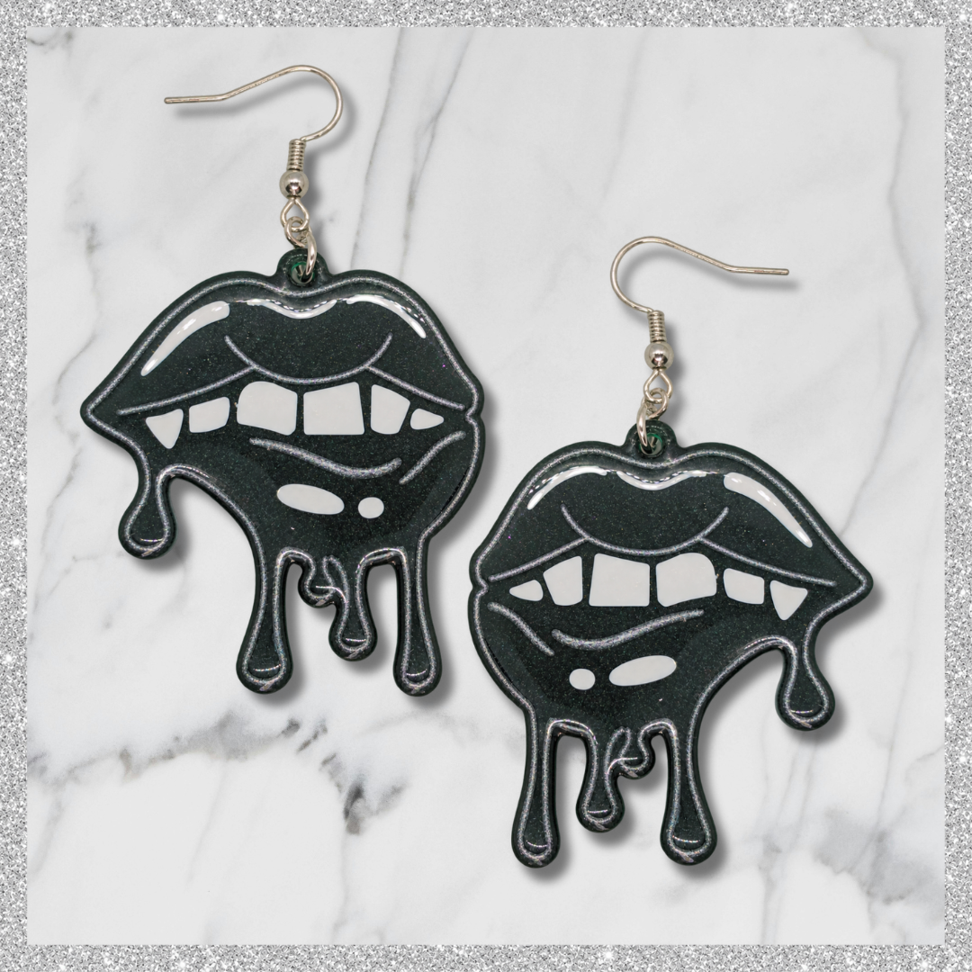 Venomous Kiss (Dripping Lips Earrings)