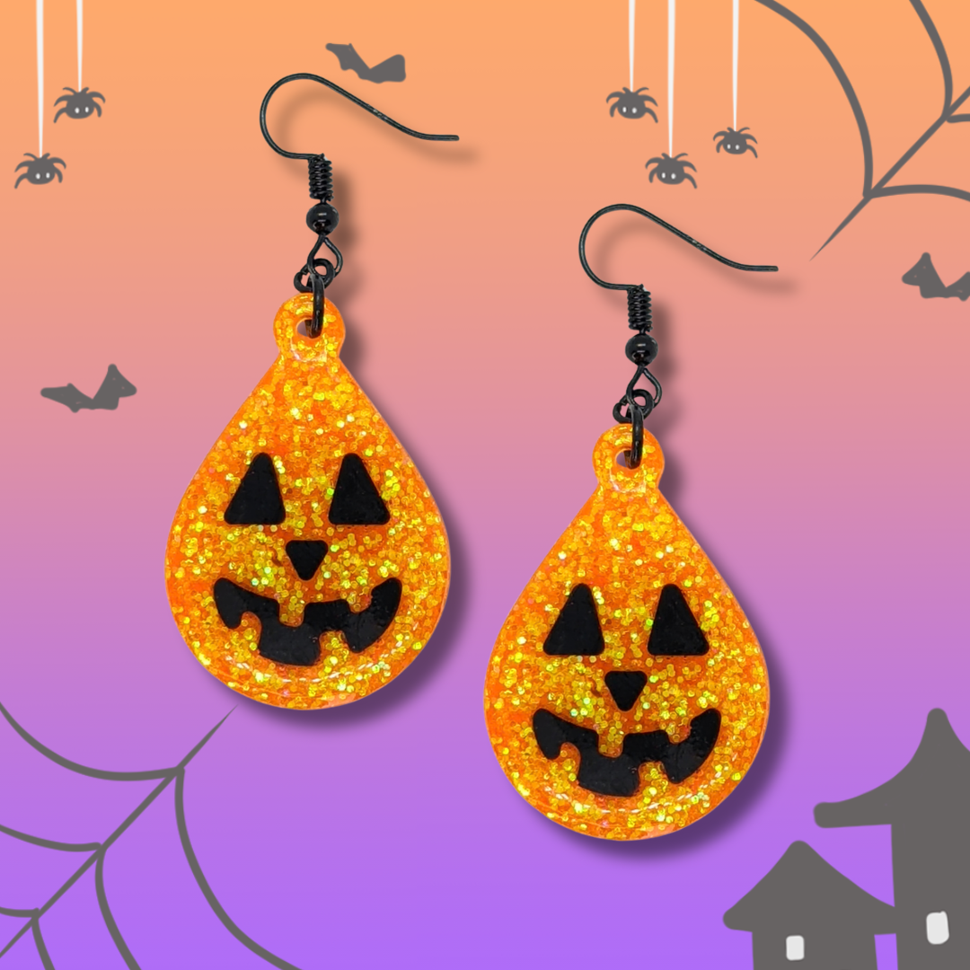 Trickster Treat (Carved Pumpkin Earrings)