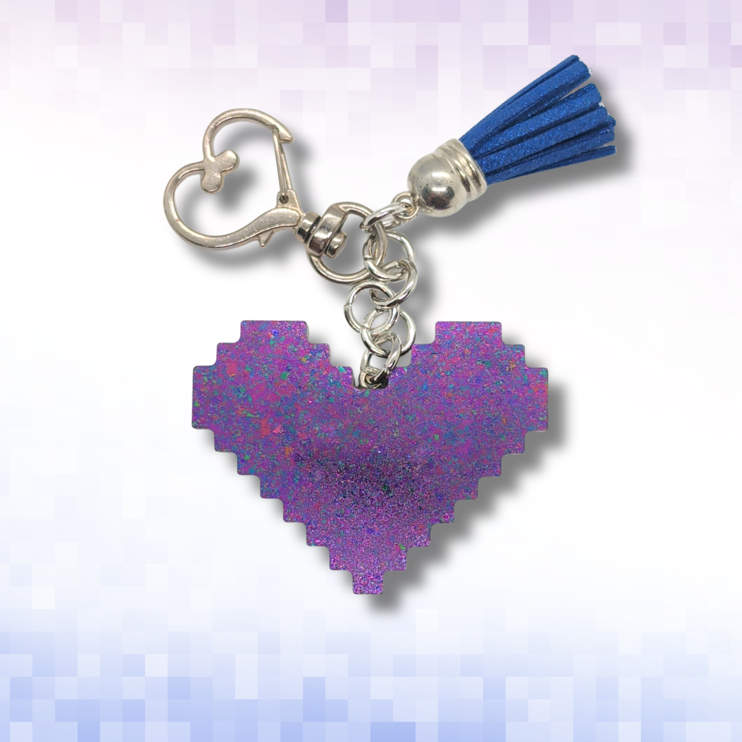 Love Loading... (Pixel Heart Keychain)