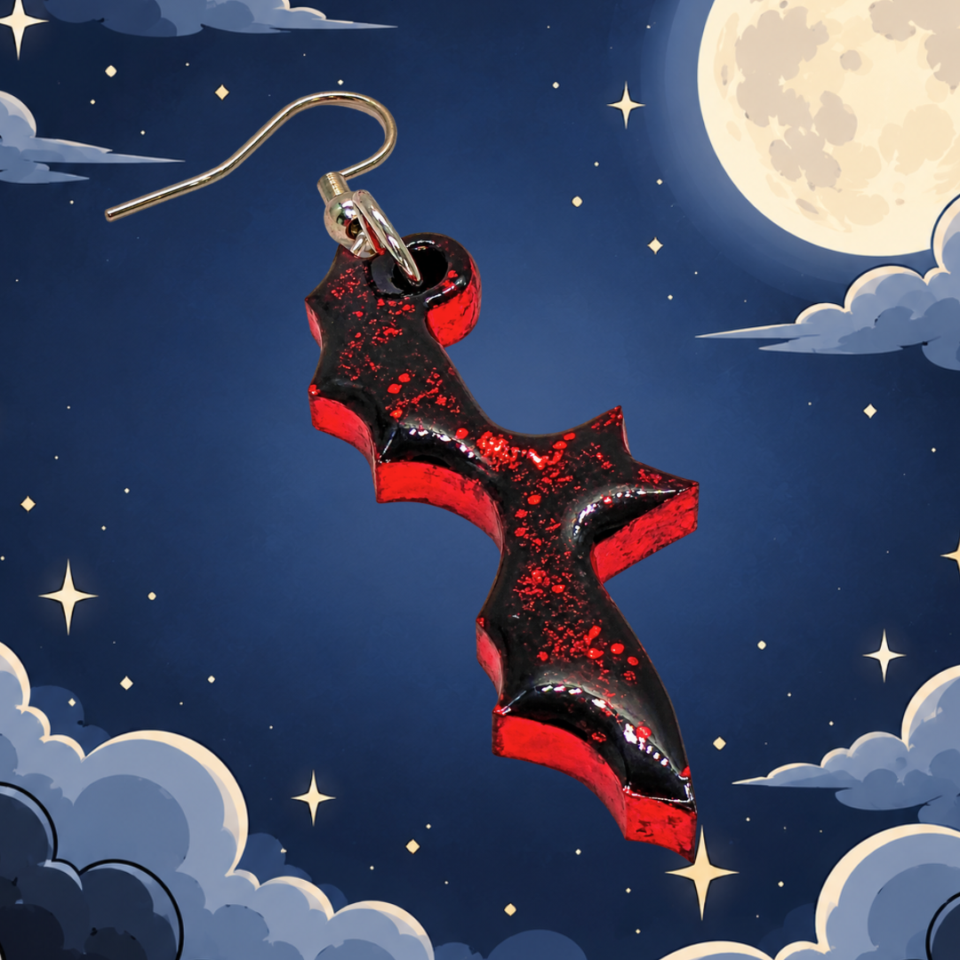Scarlet Shadows (Bat Earrings)
