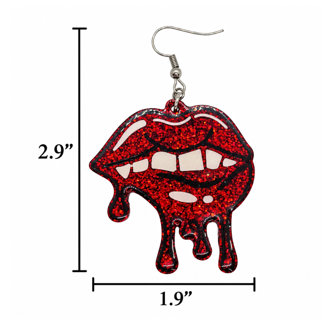Scarlet Scandal (Dripping Lips Earrings)