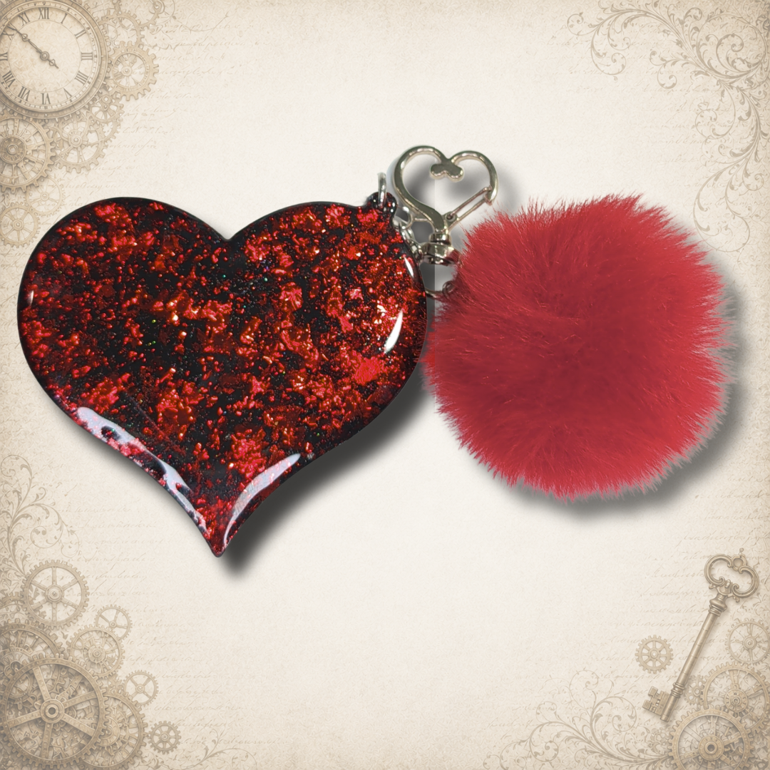 Clockwork Crush Steampunk Heart Keychain