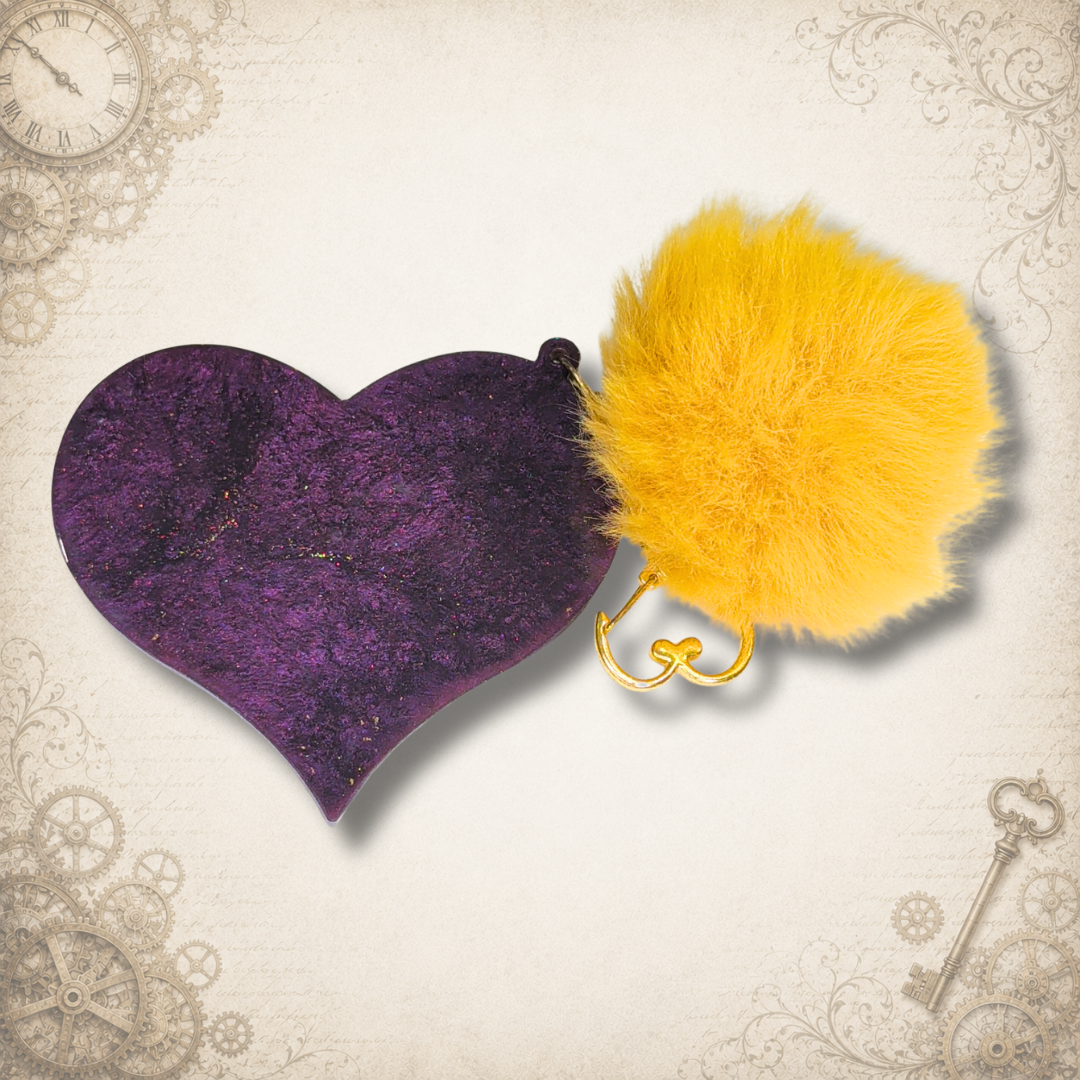 Royal Gearheart Steampunk Heart Keychain