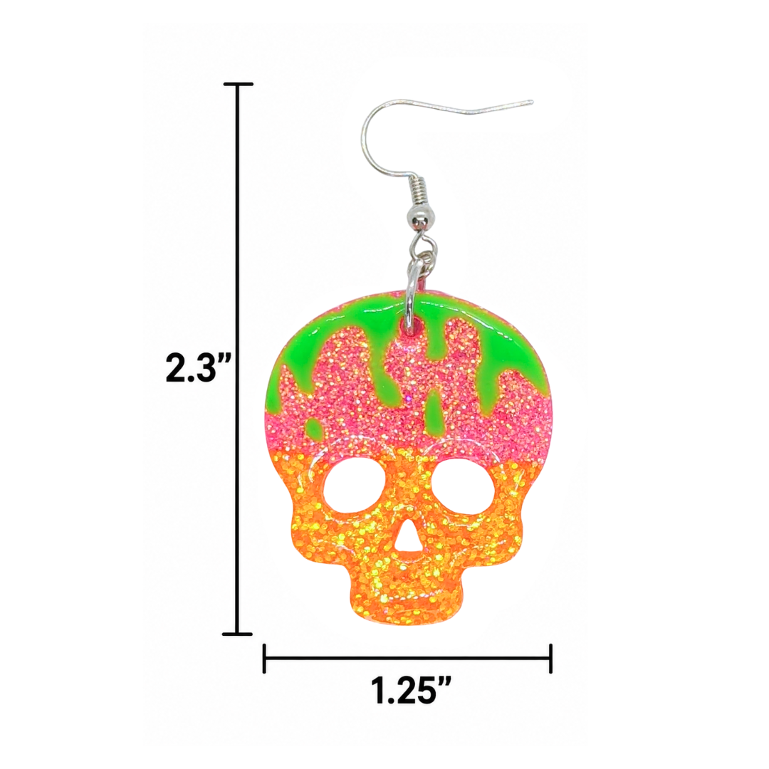 Radioactive Remains (Skull Earrings)
