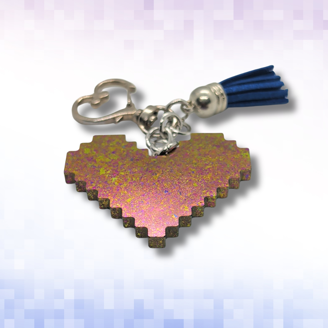 Love Loading... (Pixel Heart Keychain)
