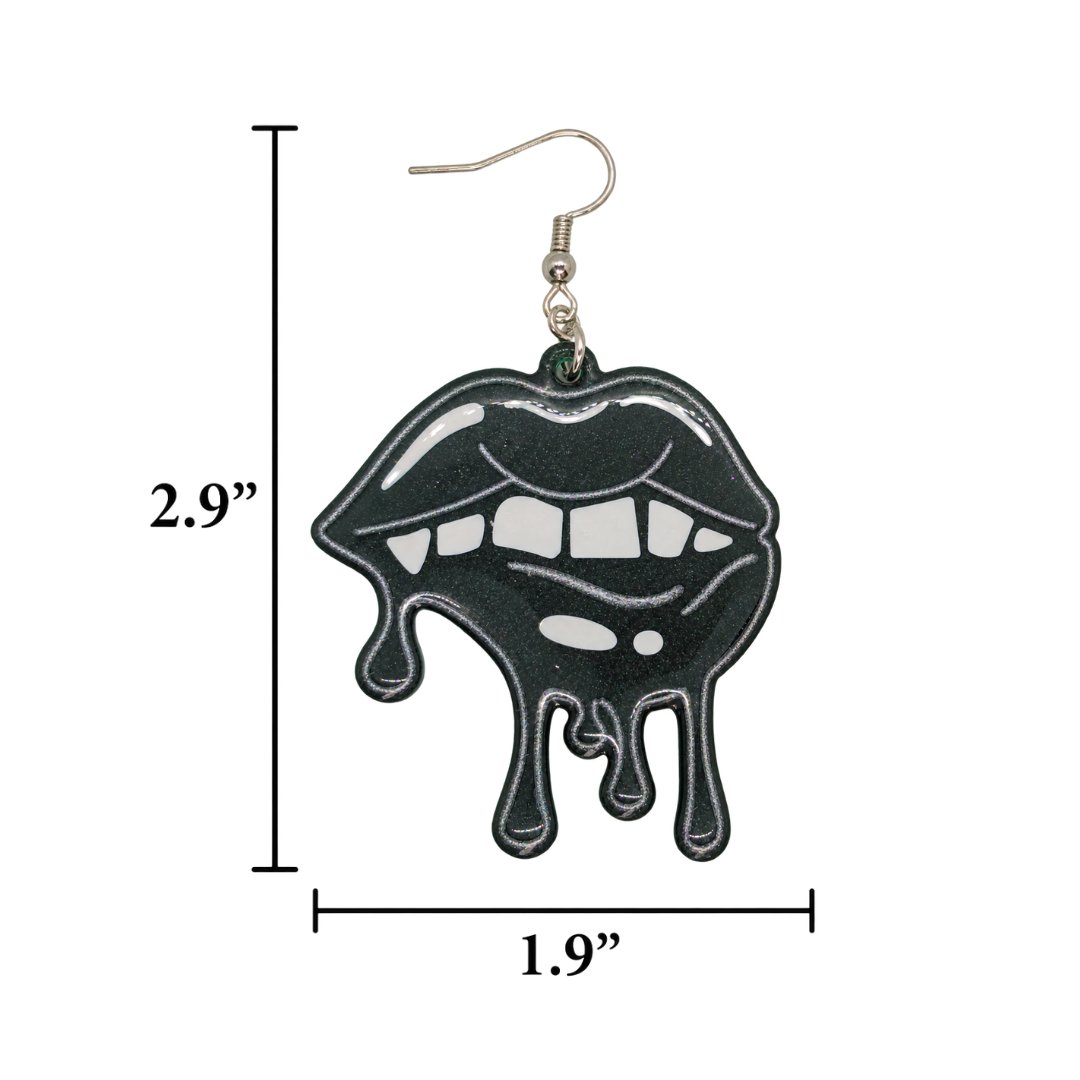 Venomous Kiss (Dripping Lips Earrings)