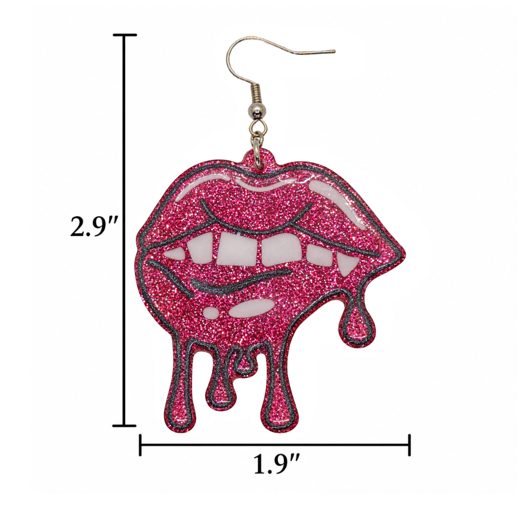 Gloss Boss (Dripping Lips Earrings)