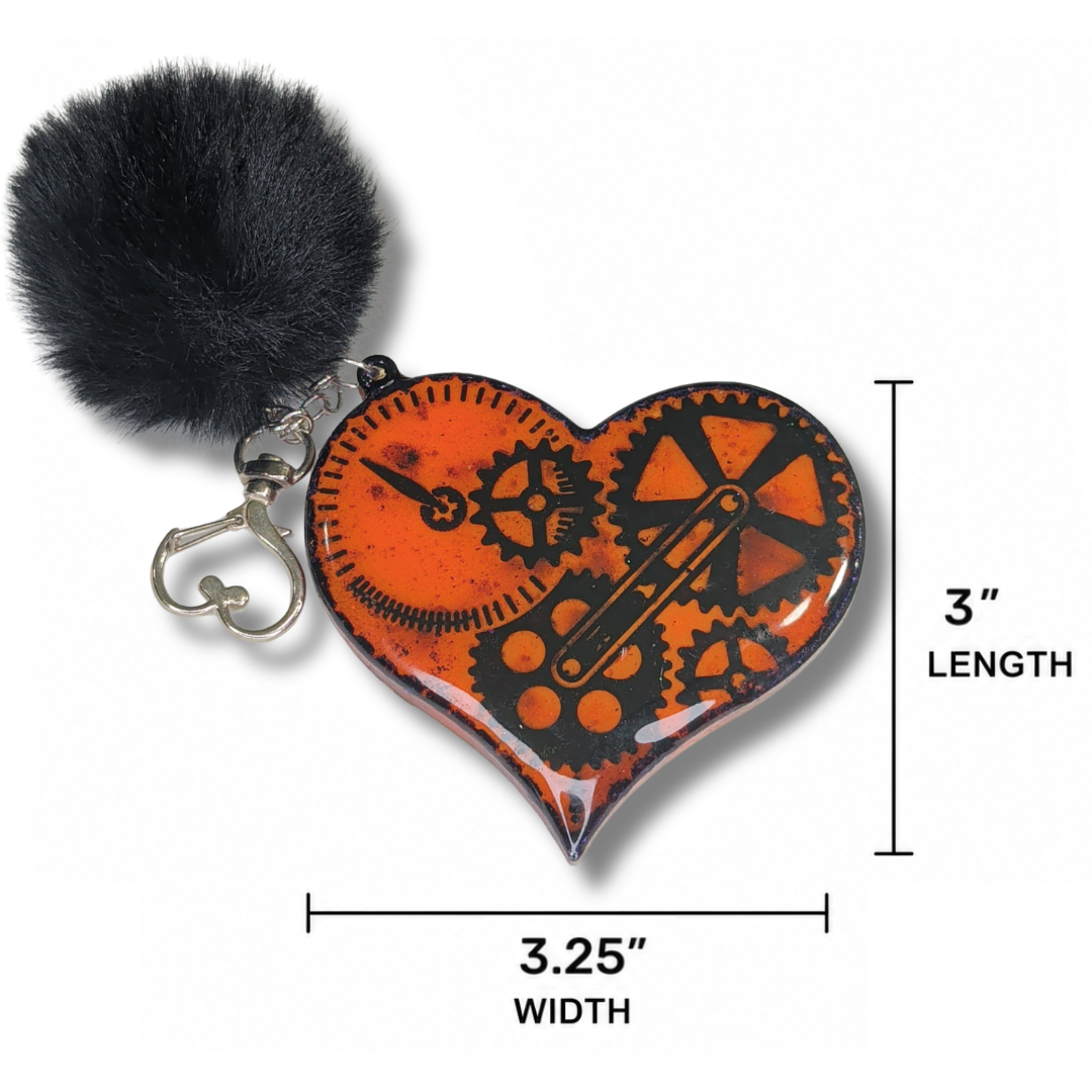 Jack's Timepiece Steampunk Heart Keychain