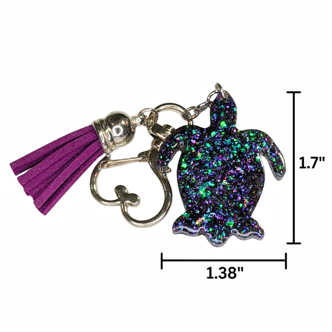 Cosmic Confetti Cove (Small Turtle Keychain)