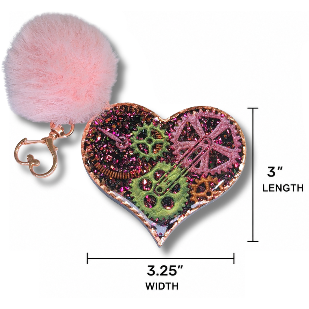 Petals & Pendulums Steampunk Heart Keychain