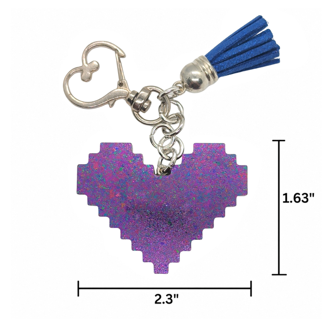 Love Loading... (Pixel Heart Keychain)