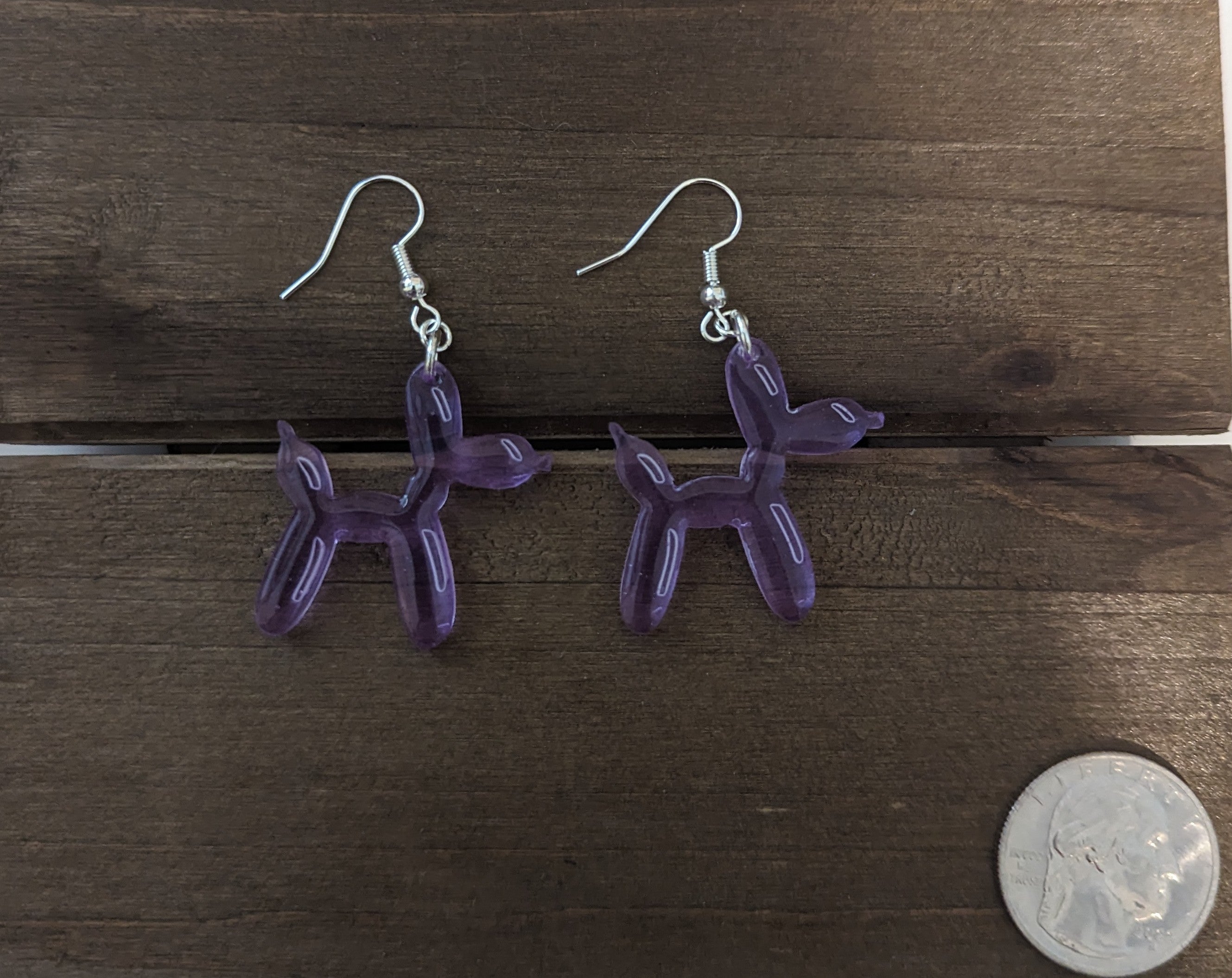 Transparent Balloon Dog Acrylic Earrings