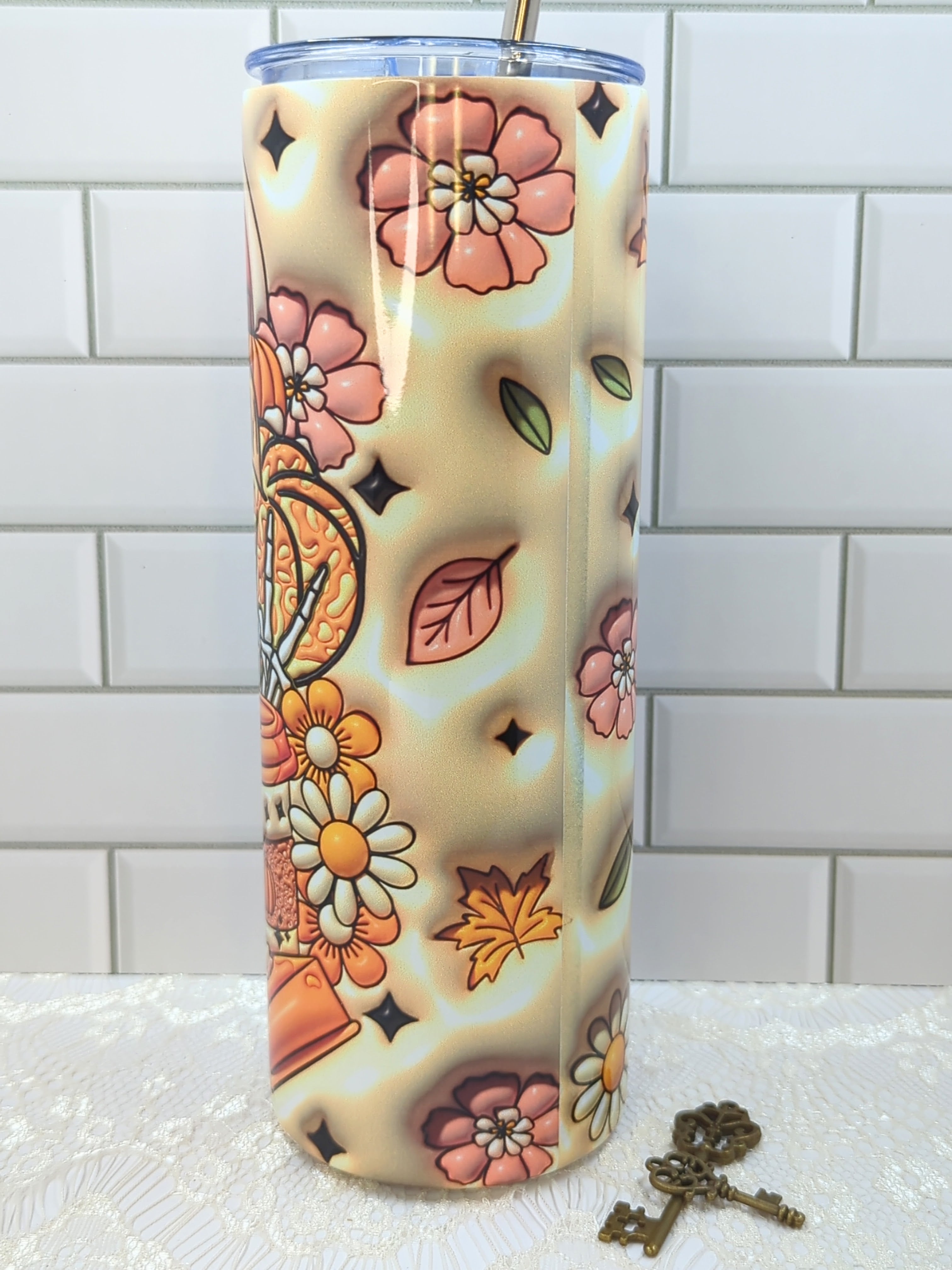 20 oz Puffy and Groovy Autumn Sublimation Tumbler