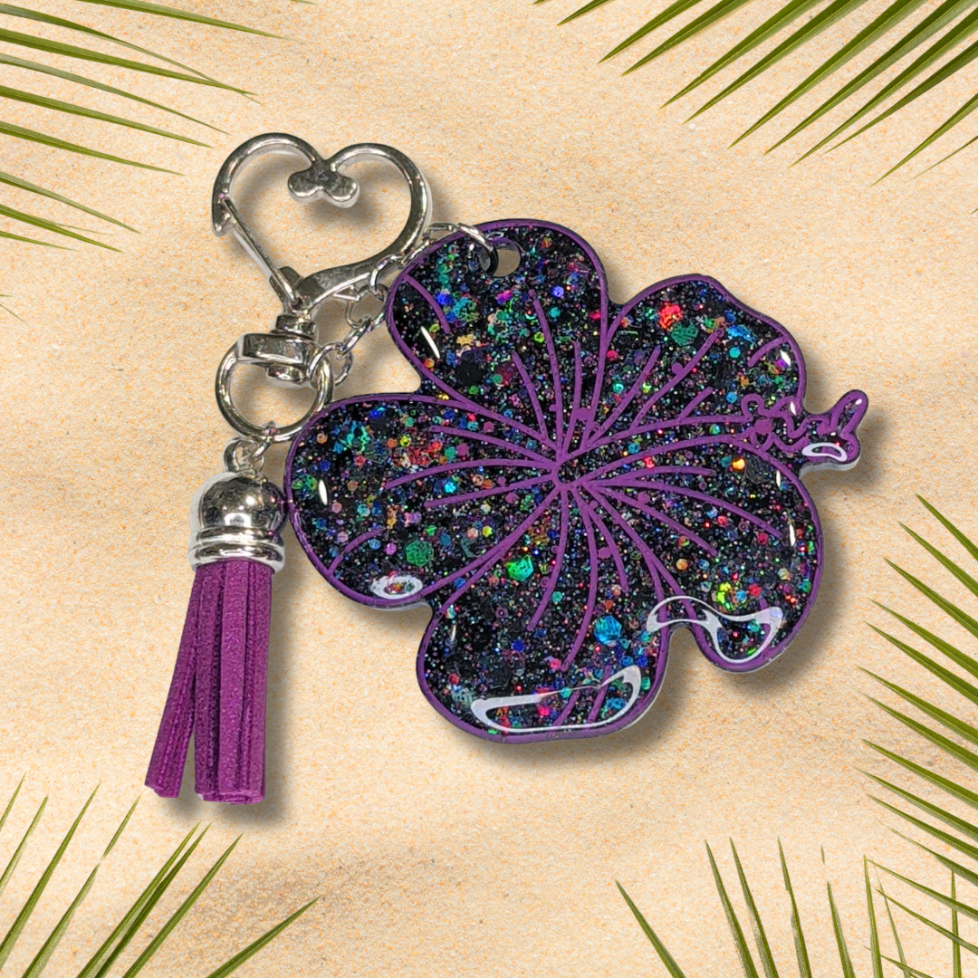 Island After Dark (Hibiscus Keychain)