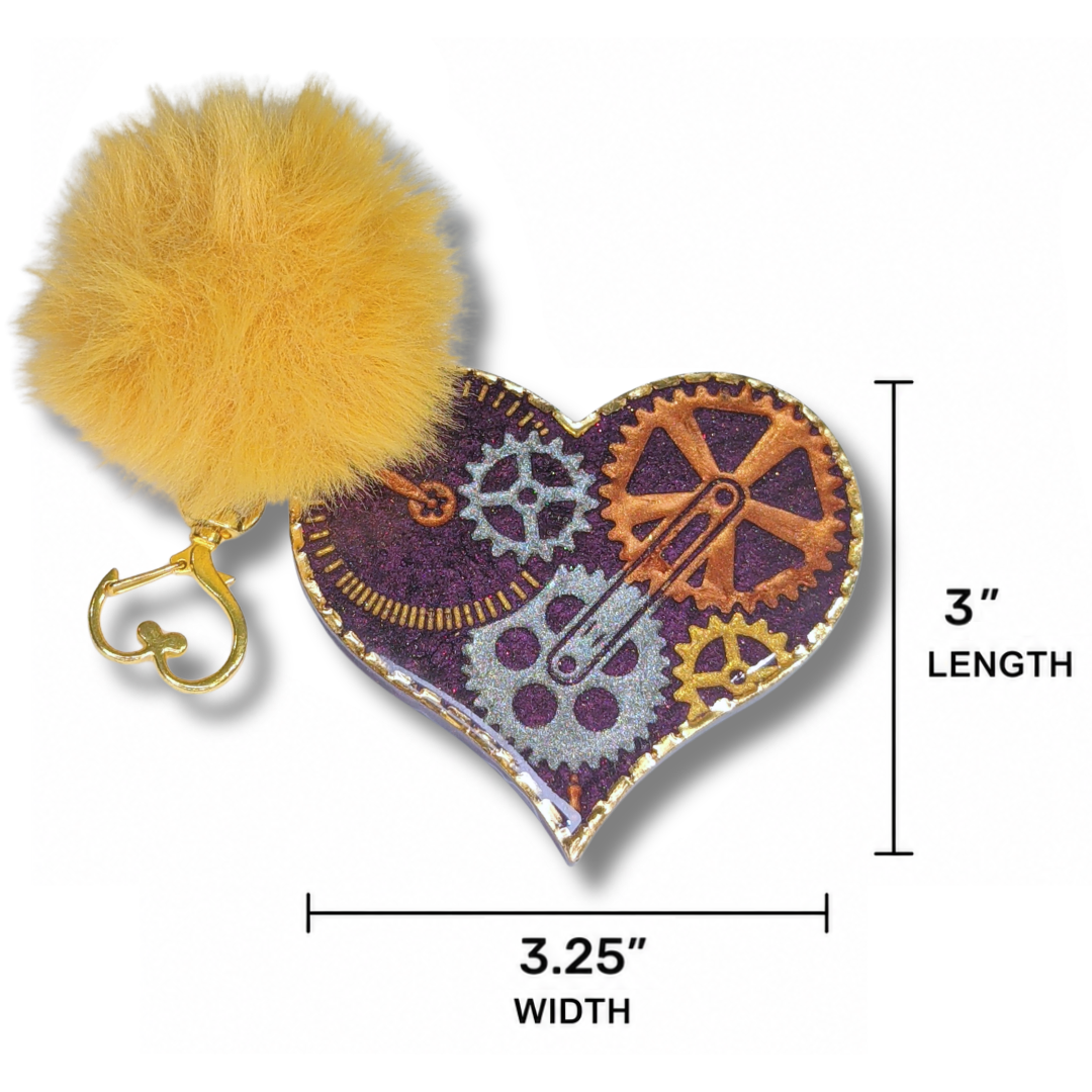 Royal Gearheart Steampunk Heart Keychain